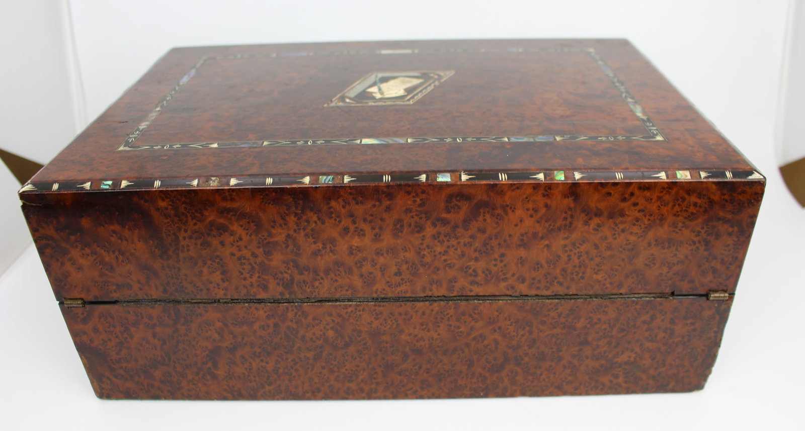 Antique Regency Amboyna & Mother-of-Pearl Inlaid Writing Slope, c.1830 - 18