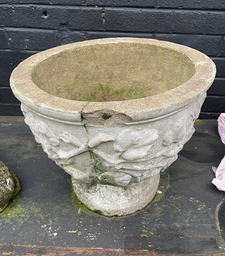 Garden Pot Planter with Floral Decoration - 2