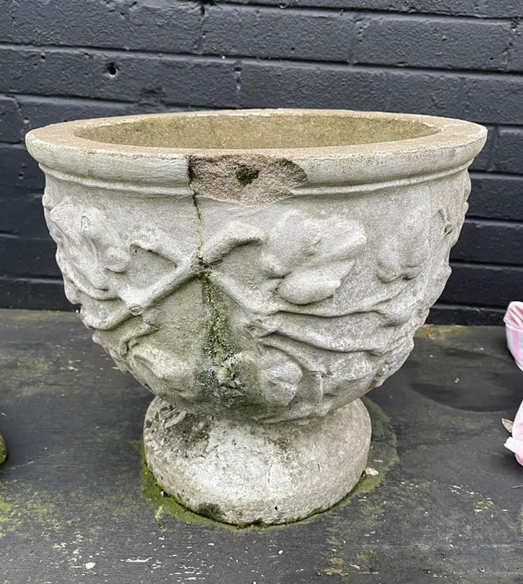 Garden Pot Planter with Floral Decoration - 4