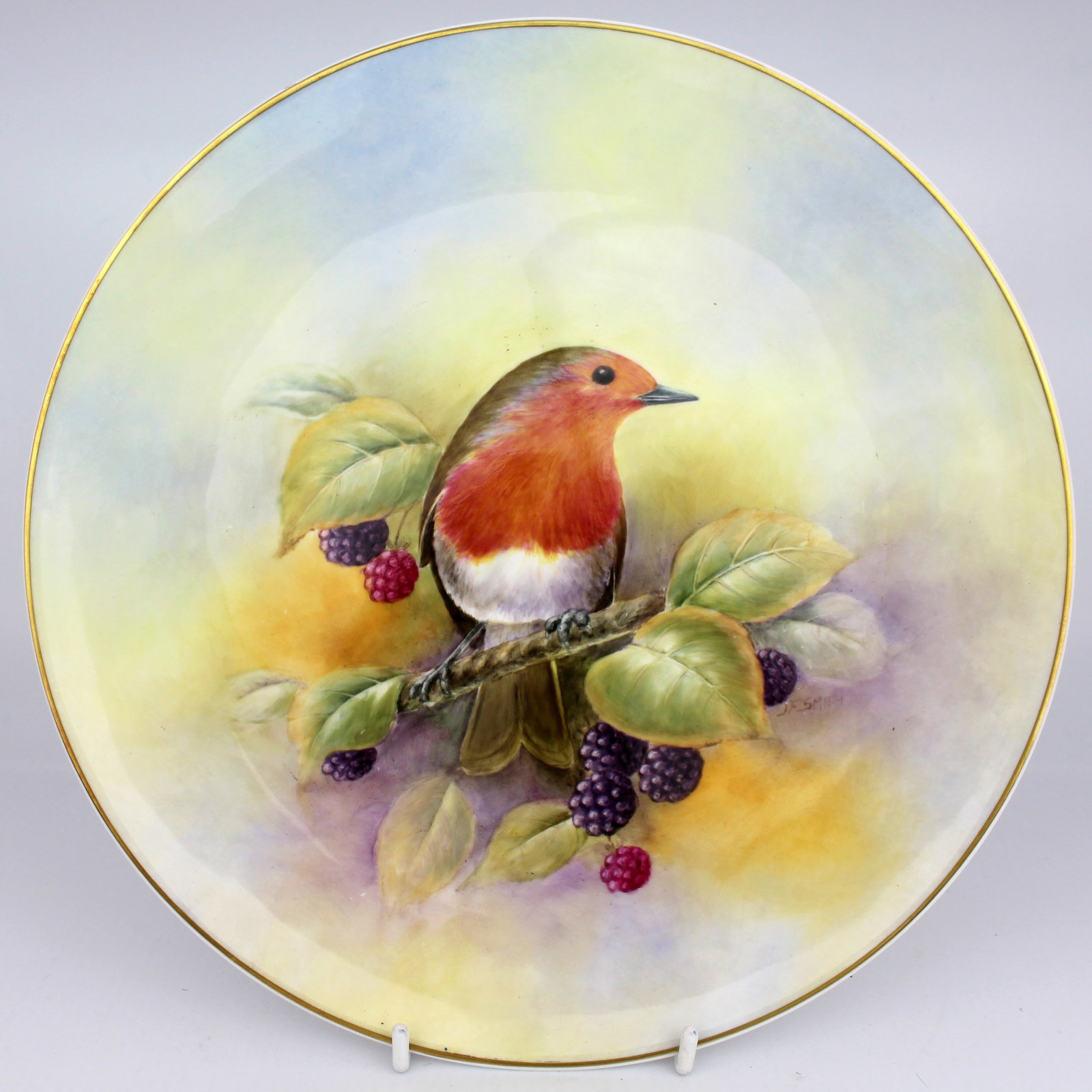 Hand Painted Robin Cabinet Plate by J Smith Worcester: Title: Hand Painted Robin Cabinet Plate by J Smith Worcester Description: Hand Painted Cabinet Plate by J Smith Worcester Condition: Used Delivery option: Collection & Delivery Location: WR1