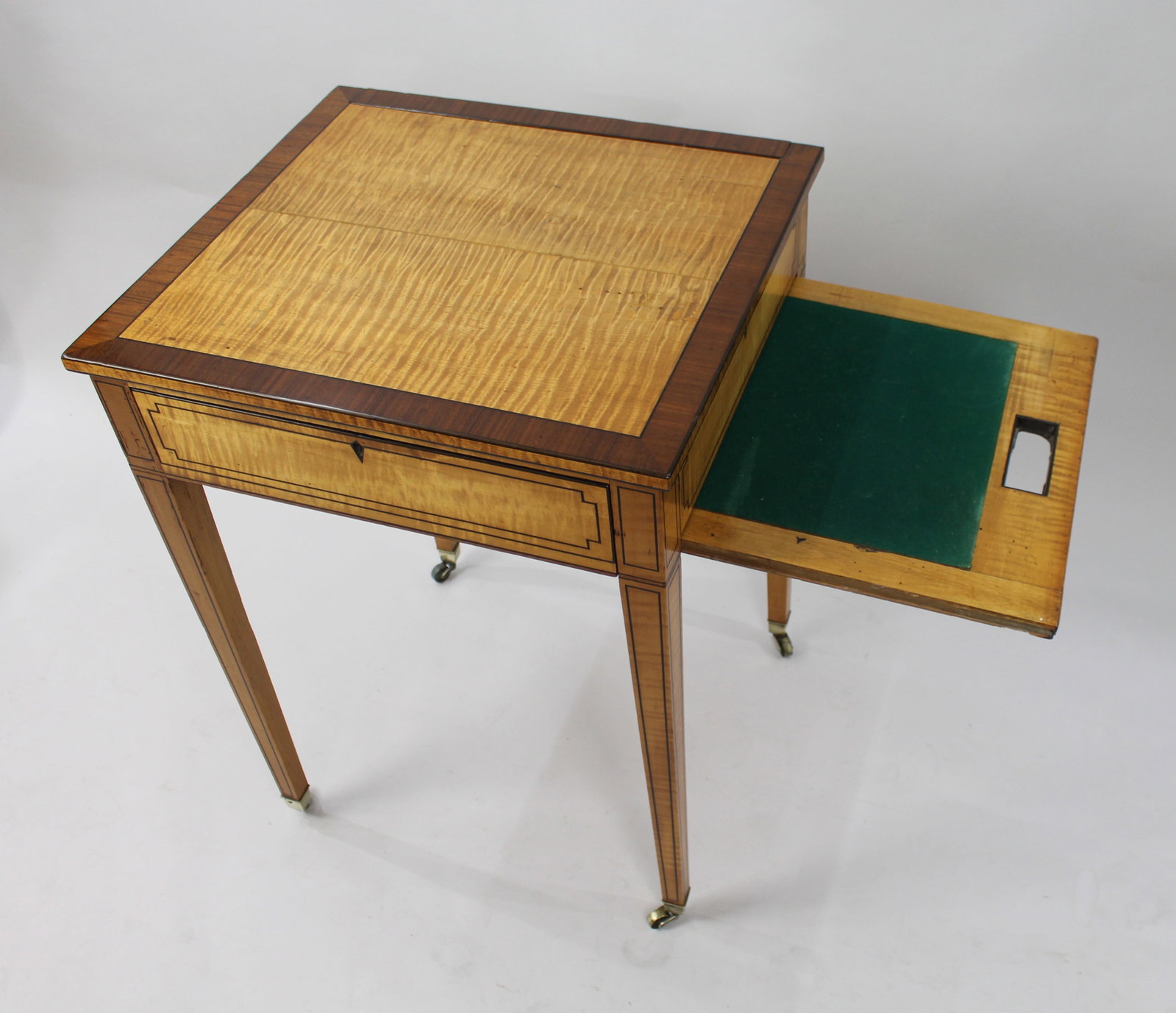 George III Sheraton Satinwood Writing Table - 13