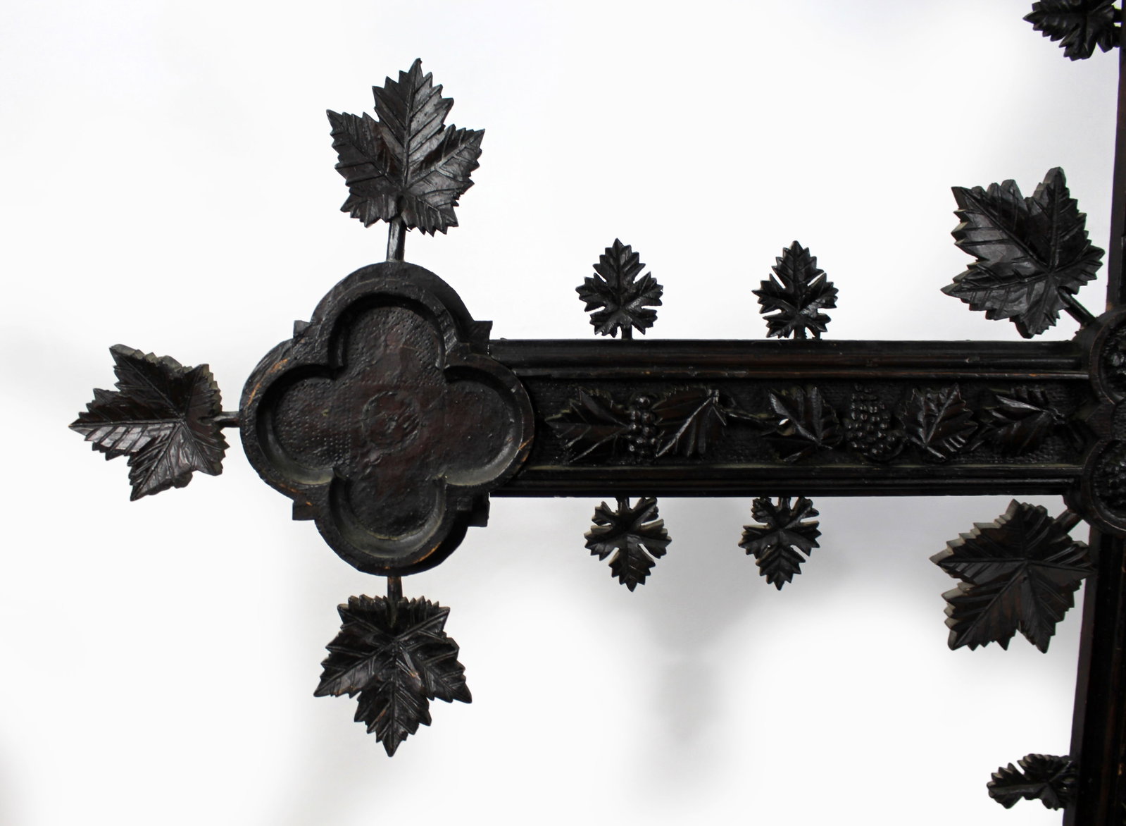 Large Antique 19th Century Carved Black Forest Cross - 6