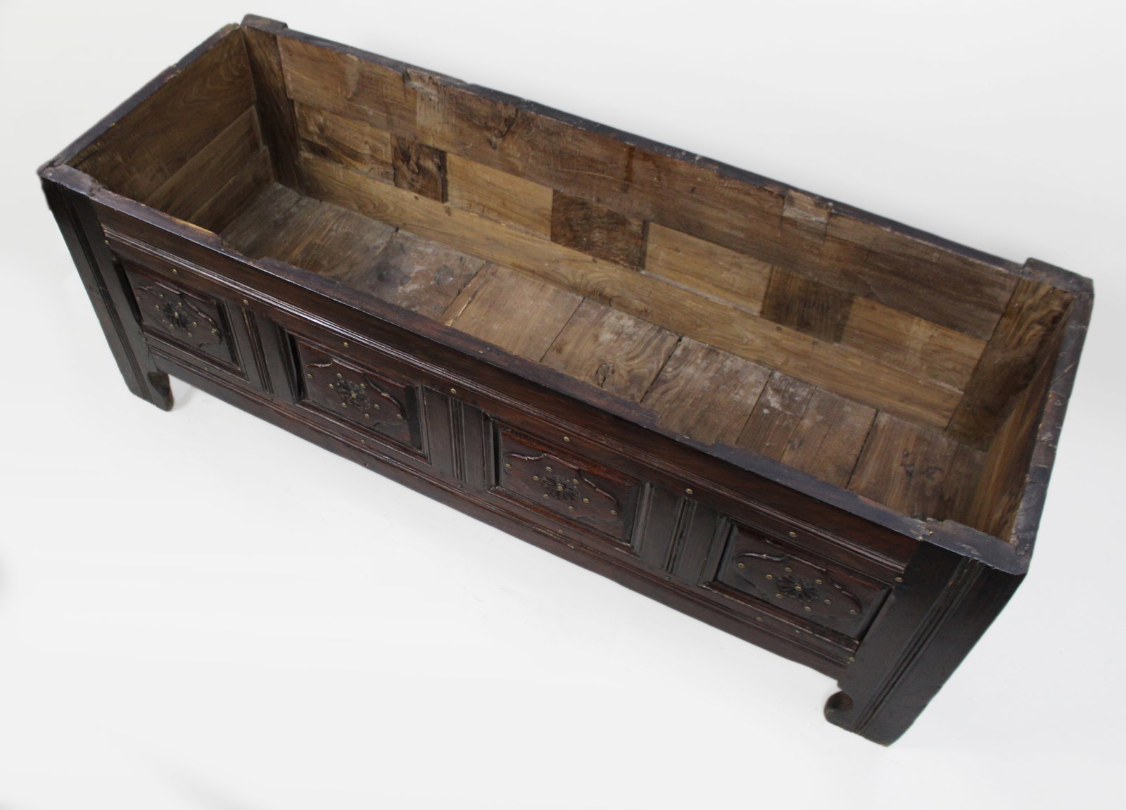 Antique 18th Century French Provincial Oak Coffer Chest - 14