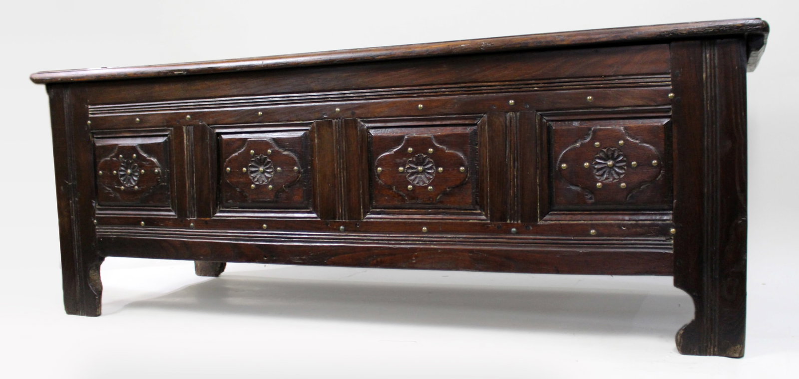 Antique 18th Century French Provincial Oak Coffer Chest - 5