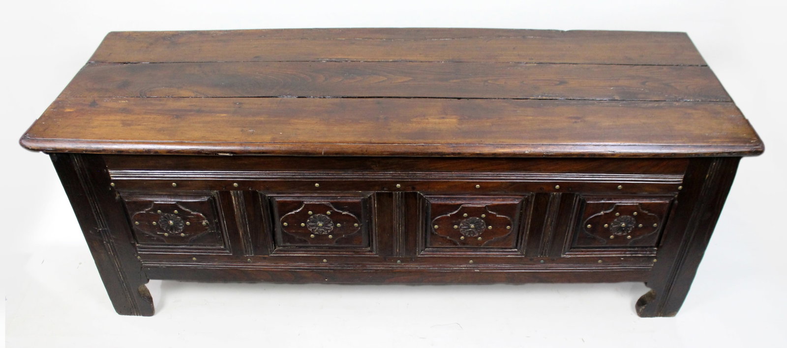 Antique 18th Century French Provincial Oak Coffer Chest - 6