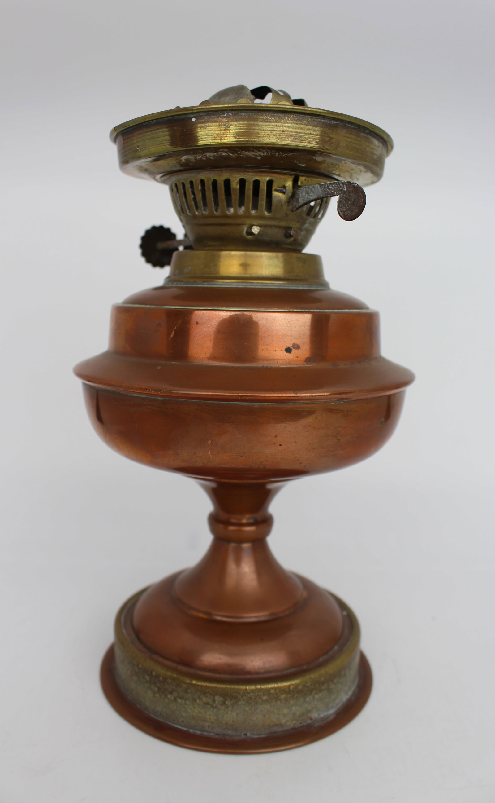 Antique Copper & Brass Oil Lamp - 10