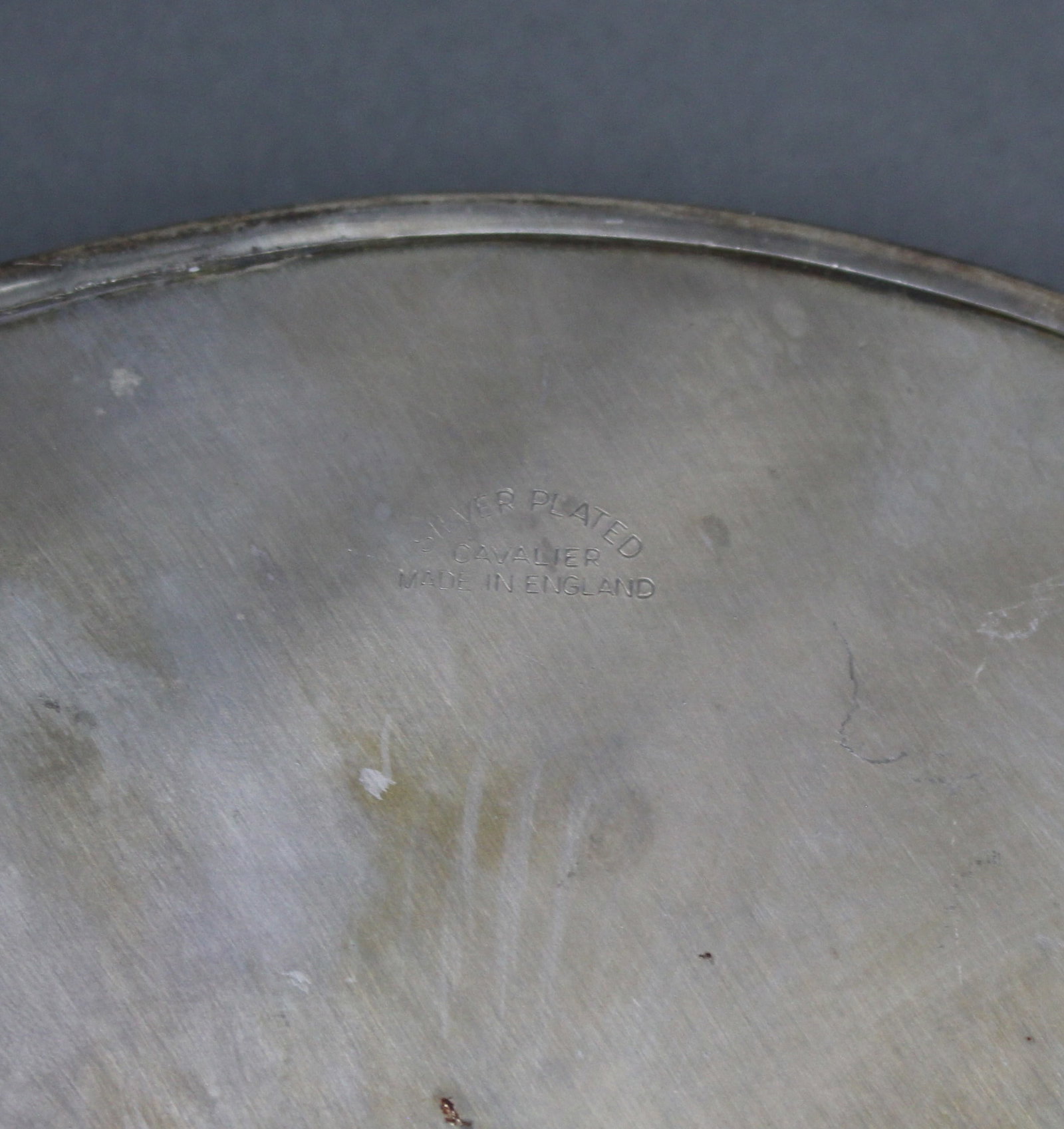 Circular English Silver Plated Gallery Tray by Cavalier - 4