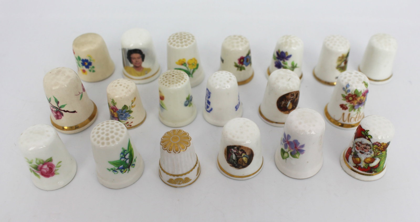 Collection of 19 Vintage Porcelain Thimbles - 2