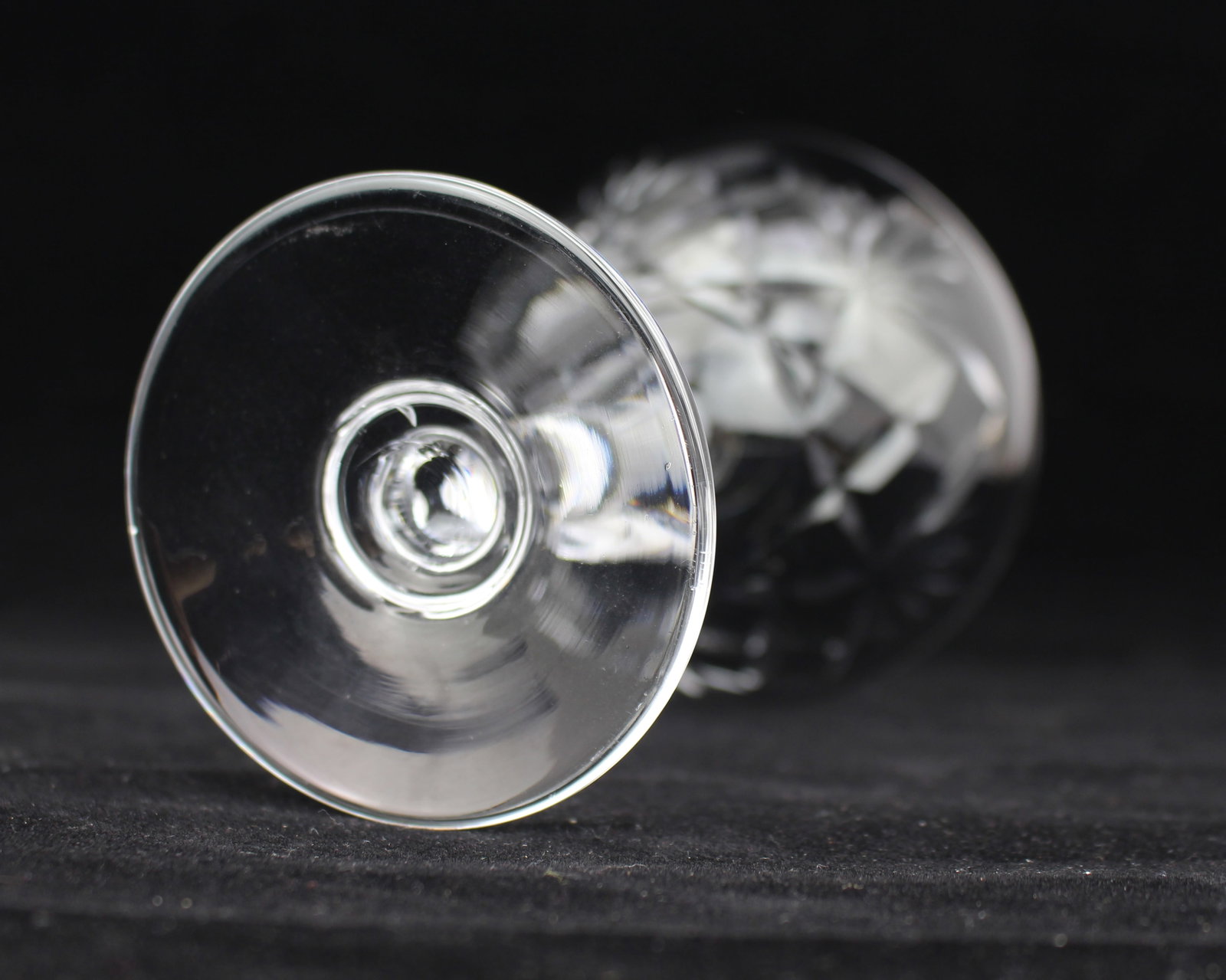 Set of 6 Vintage Mid Century English Cut Crystal Champagne Saucers - 5