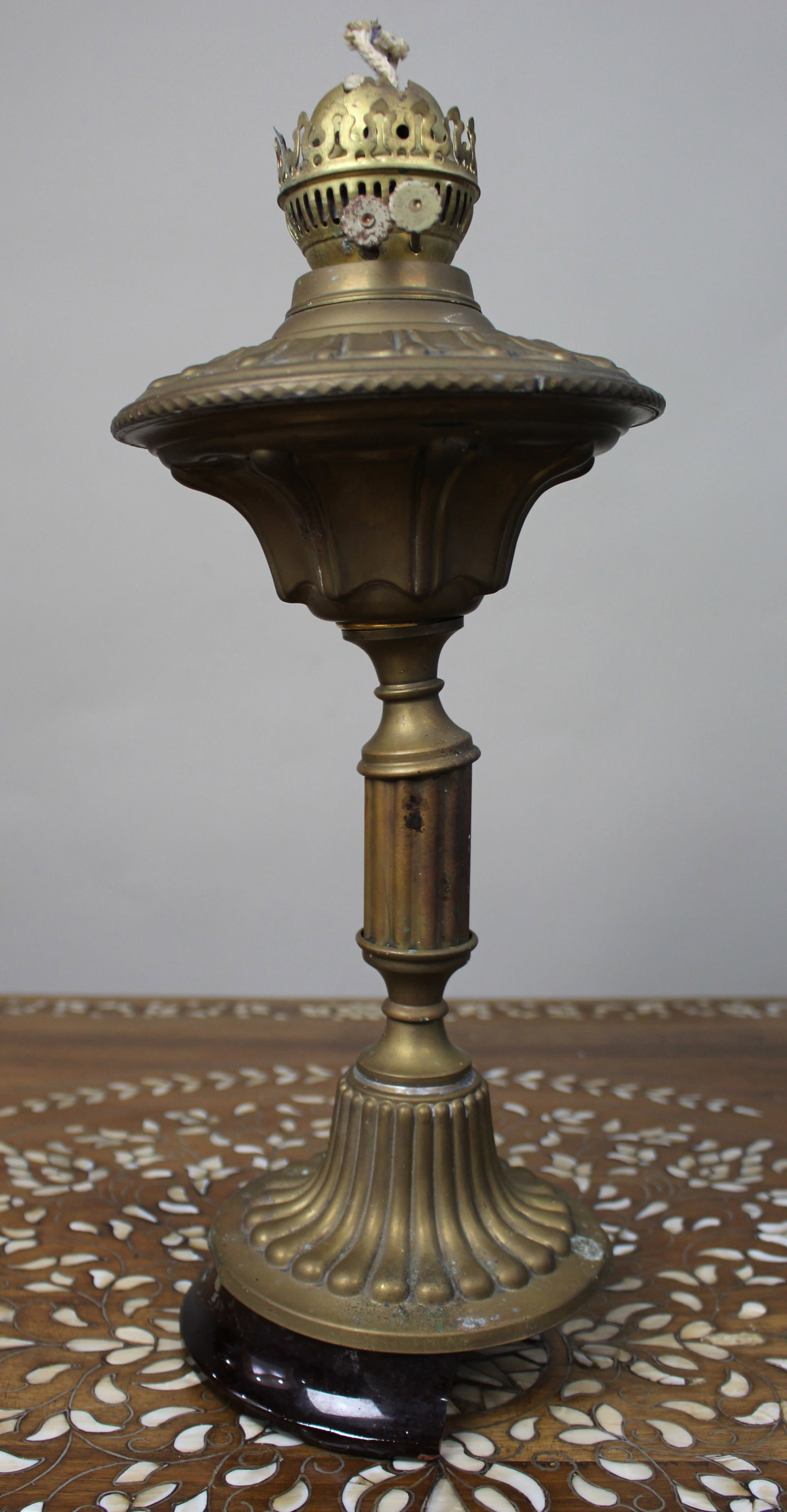 Antique Brass Oil Lamp, c.1900 (1 of 7)