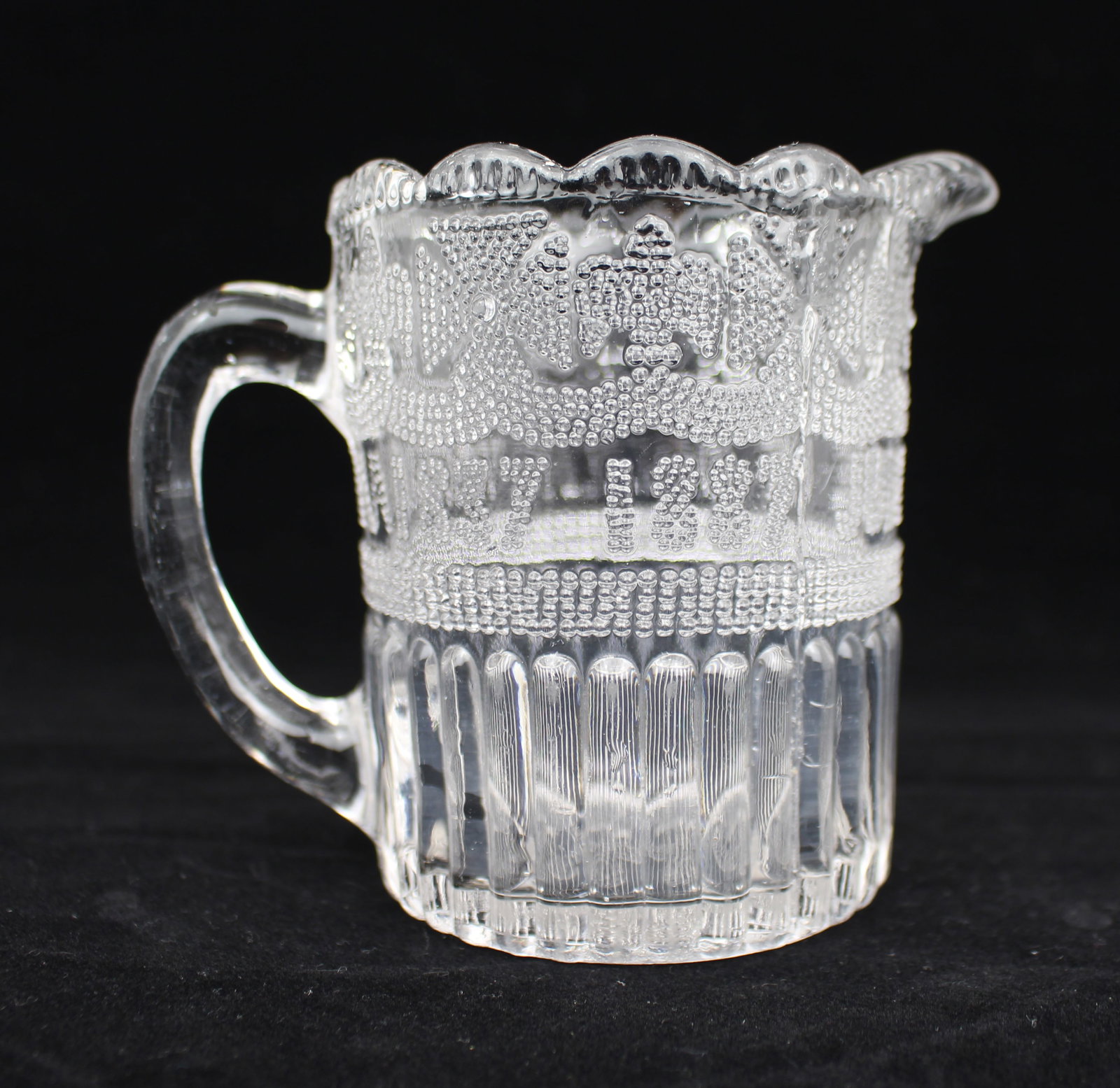 Victorian Pressed Glass Golden Jubilee Jug 1887 (1 of 4)