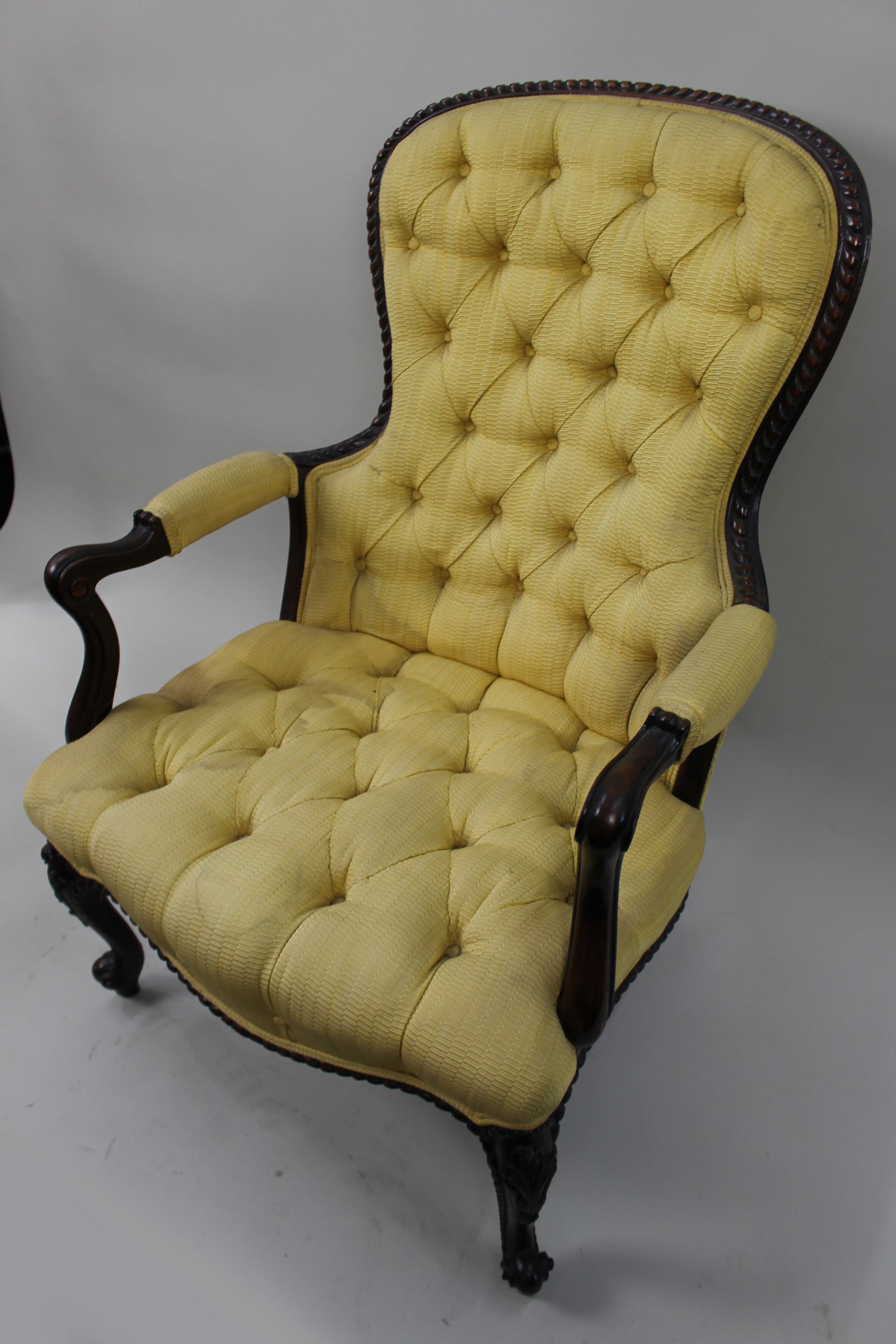 Victorian Mahogany Button-Back Armchair – c.1860 - 8