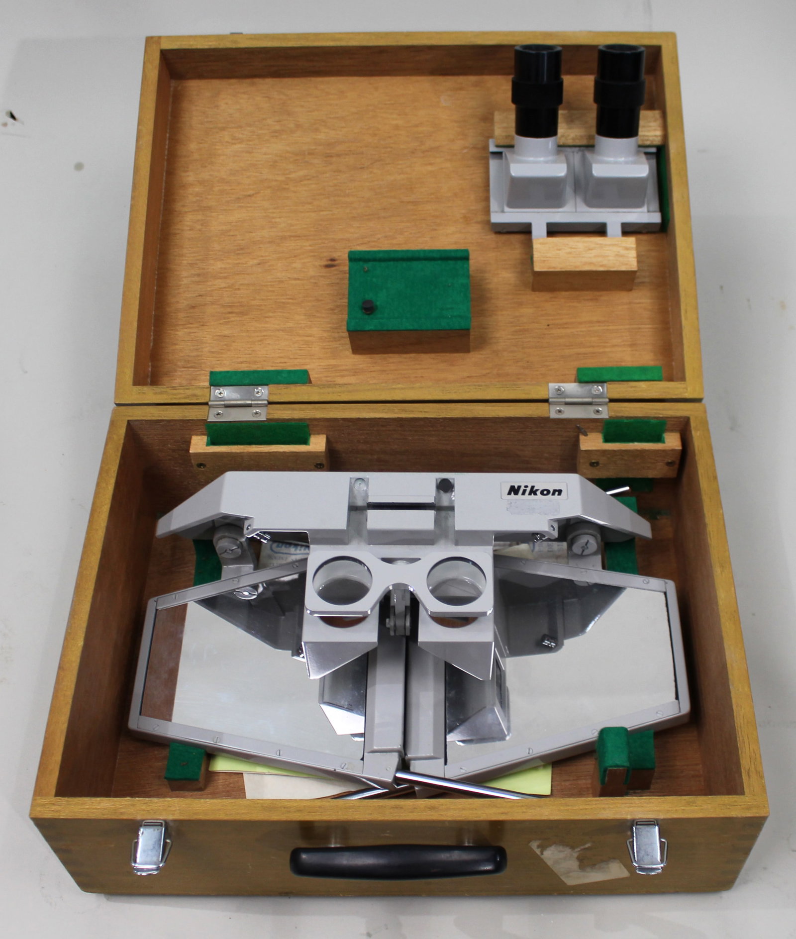 Vintage Nikon optical instrument in fitted wooden carrying case. (1 of 3)