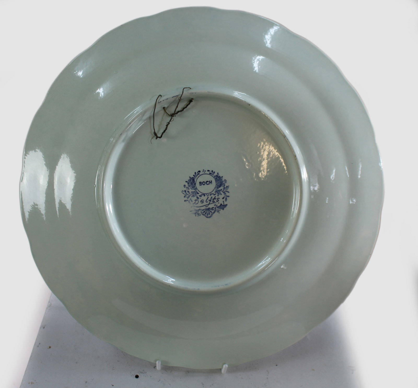 Large 20th c. Boch Delfts Blue & White Charger - 4