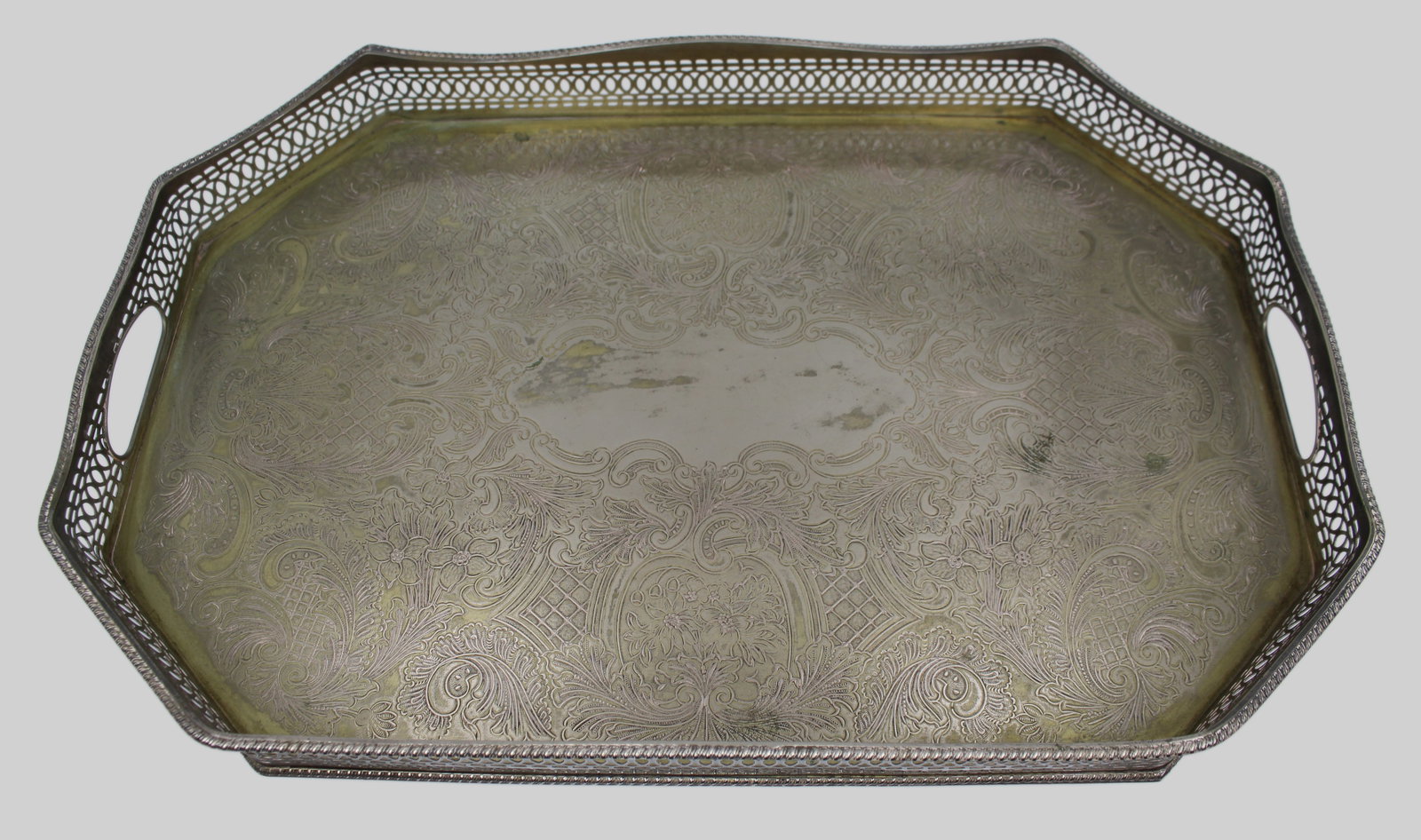 Large Vintage Silver Plated Tray - 2