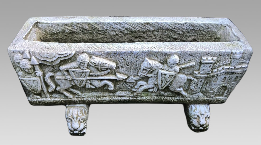 Artisan-Made Medieval Style Stone Planter on Lion Feet (1 of 6)