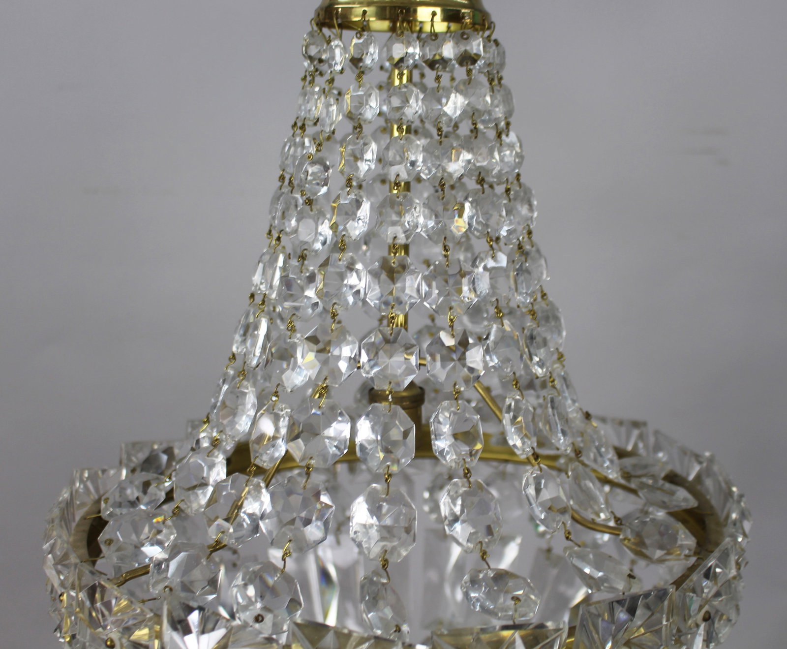 Vintage Cut Glass Crystal French Chandelier - 3