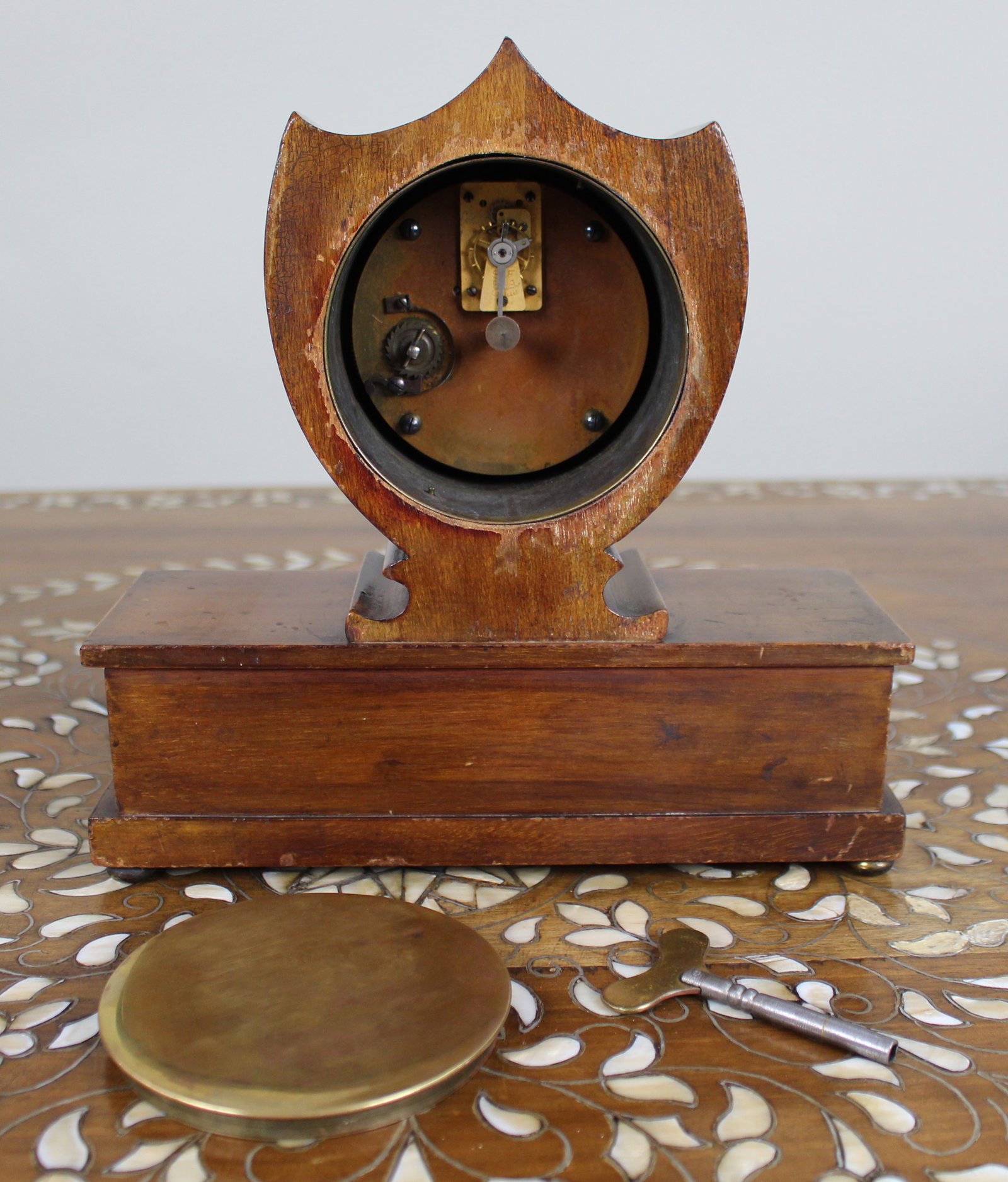 Elegant Inlaid Mahogany Mantel Clock by Wray, Son & Perry c.1900 - 5