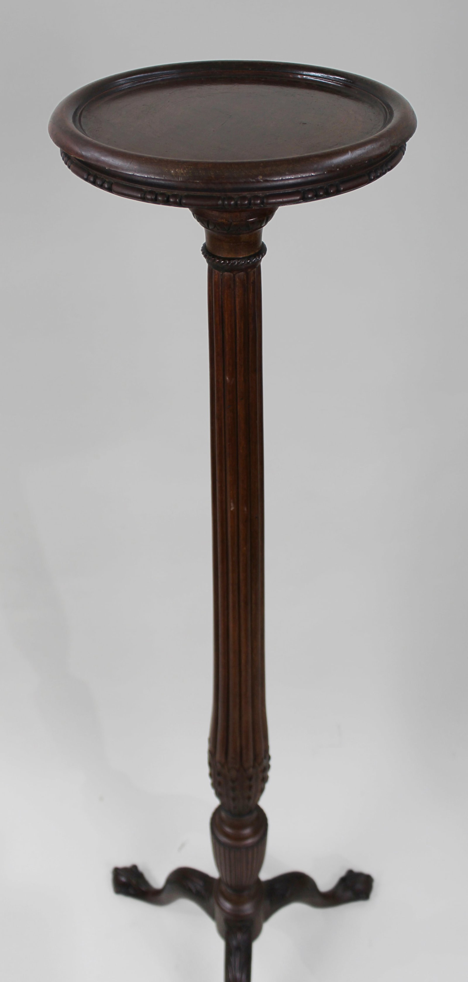 Antique Georgian Revival Mahogany Torchère Pedestal Stand, - 3