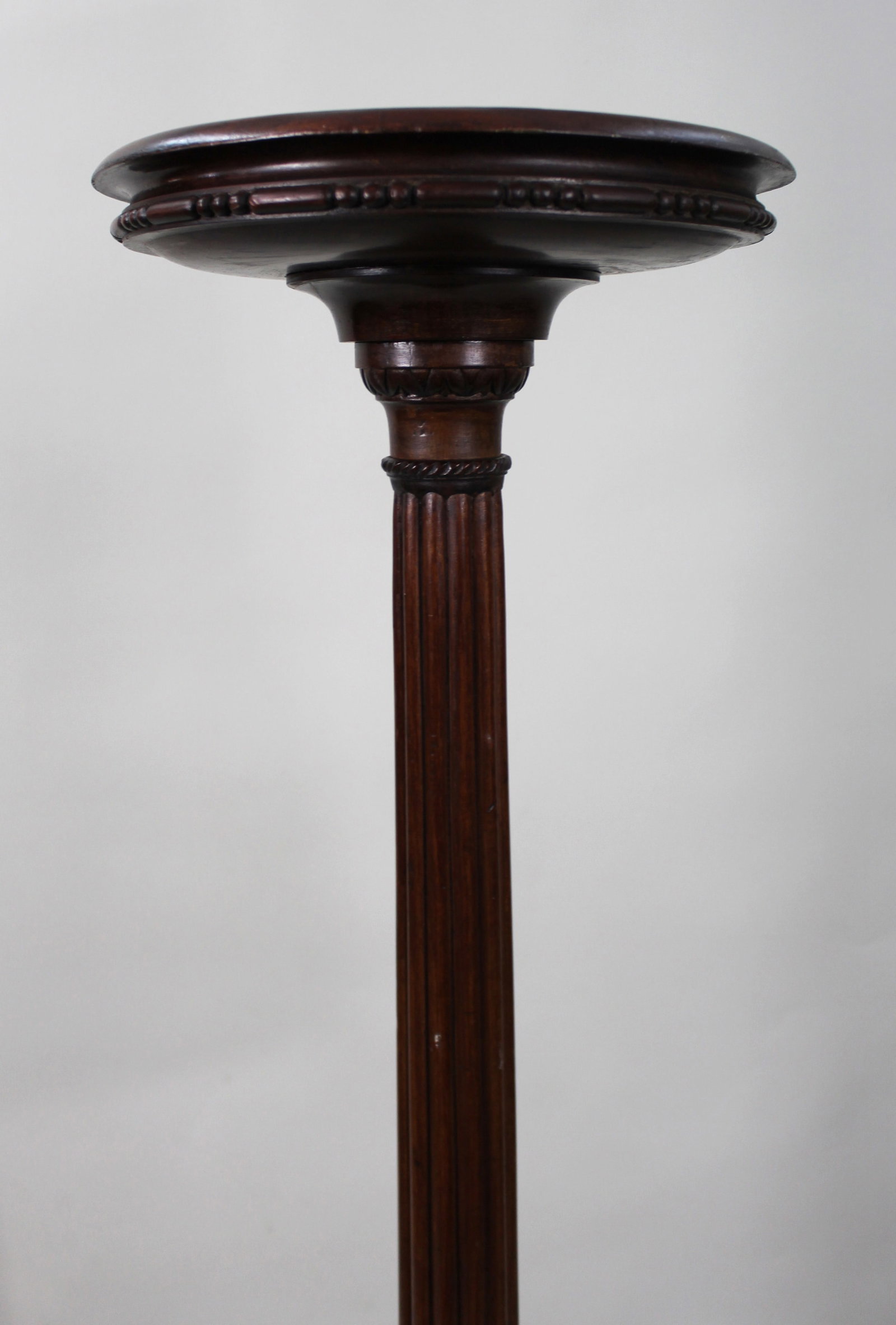 Antique Georgian Revival Mahogany Torchère Pedestal Stand, - 5
