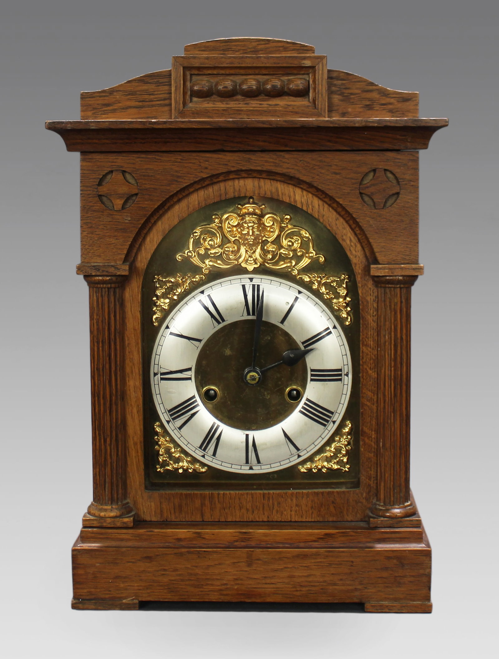 Early 20th c. German Oak Cased Mantle Clock by Badische Uhrenfabrik (1 of 7)
