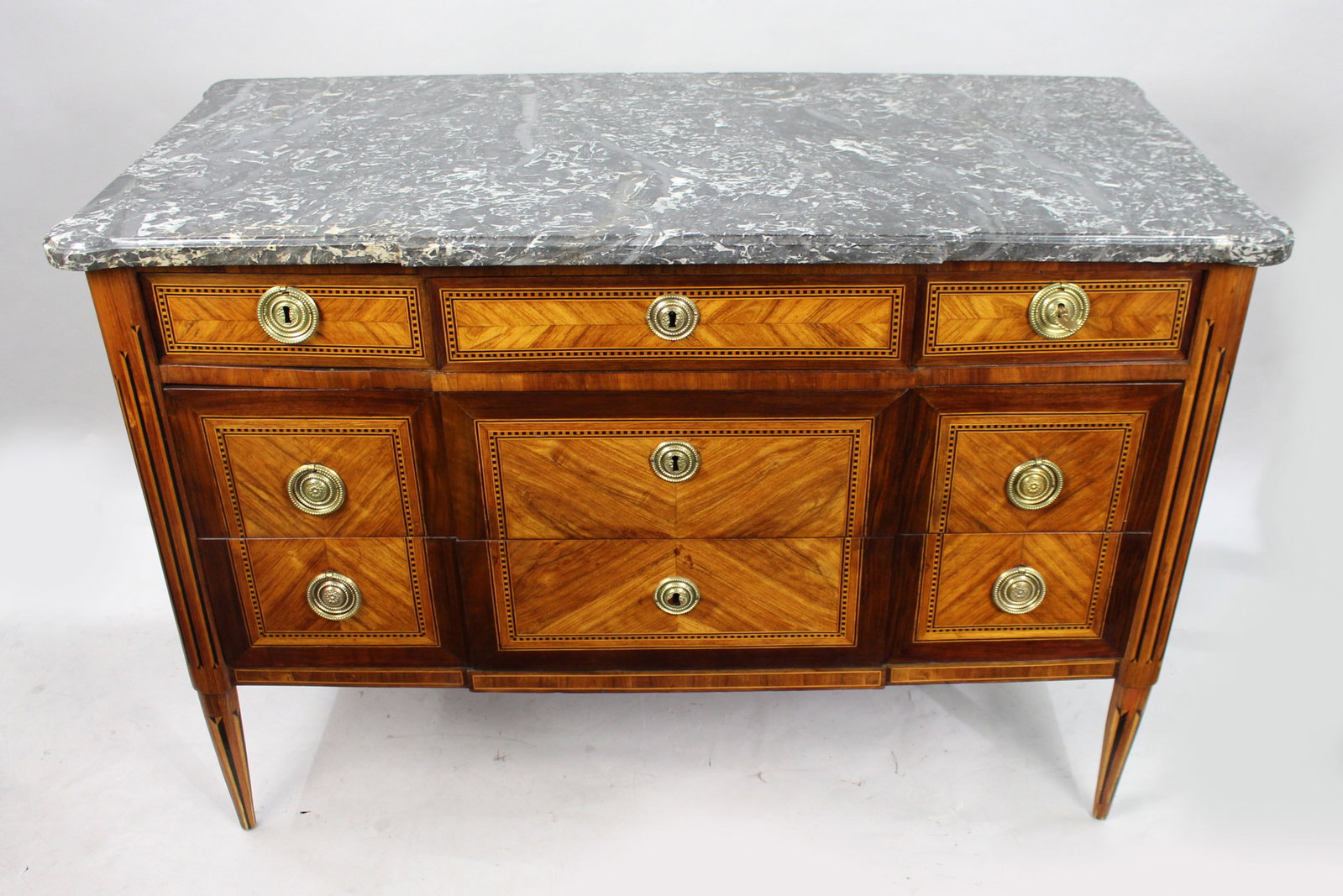Louis XVI Marble-Topped Commode, French Oak & Satinwood, c. 1770 - 2