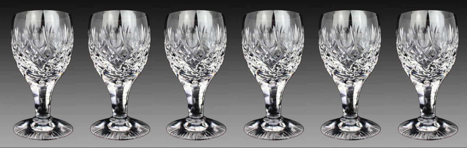 Set of 6 Vintage Fine Crystal Small Wine Glasses (1 of 6)