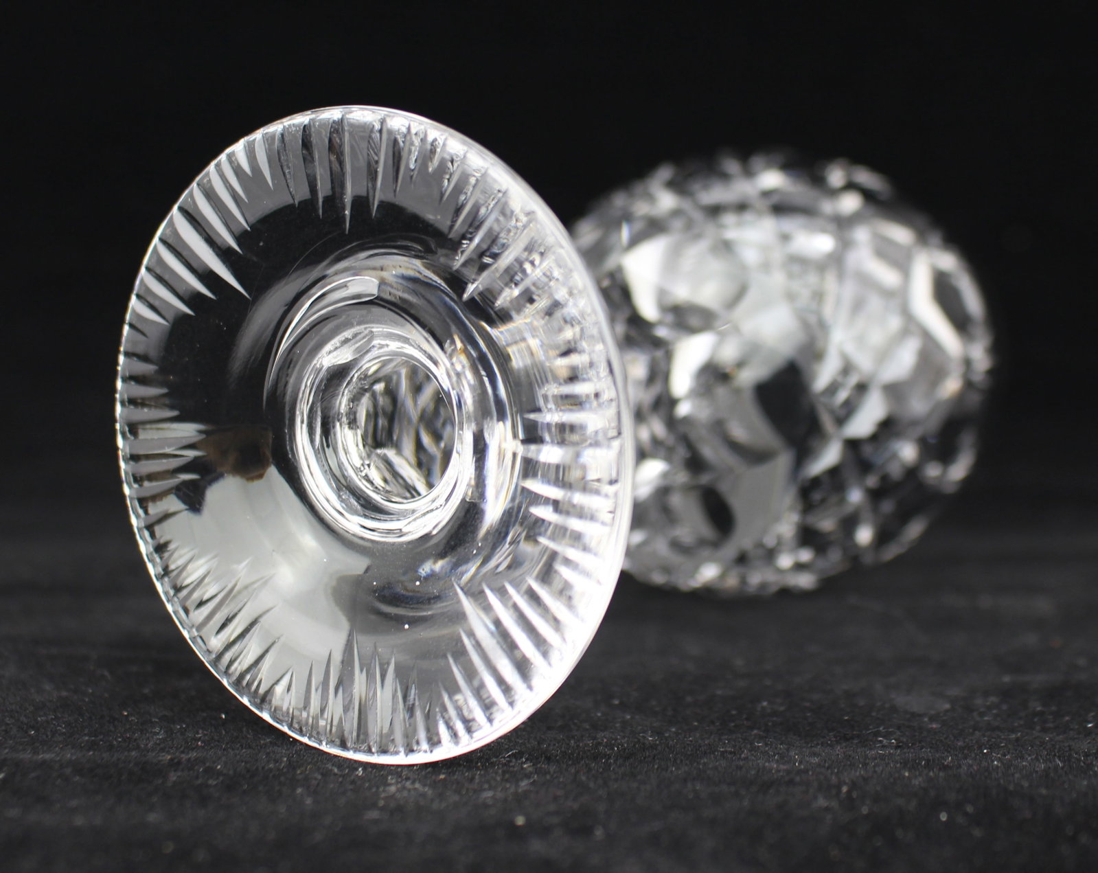 Set of 6 Vintage Fine Crystal Small Wine Glasses - 6
