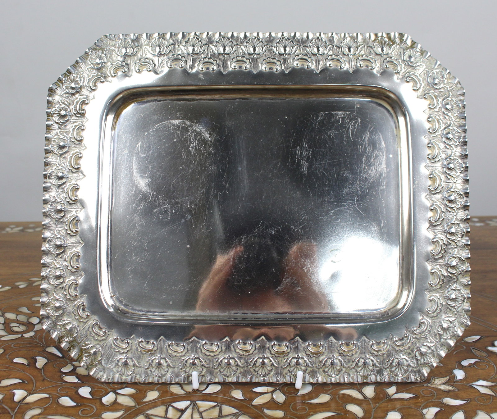 Late Victorian Silver Plated Serving Tray - 6