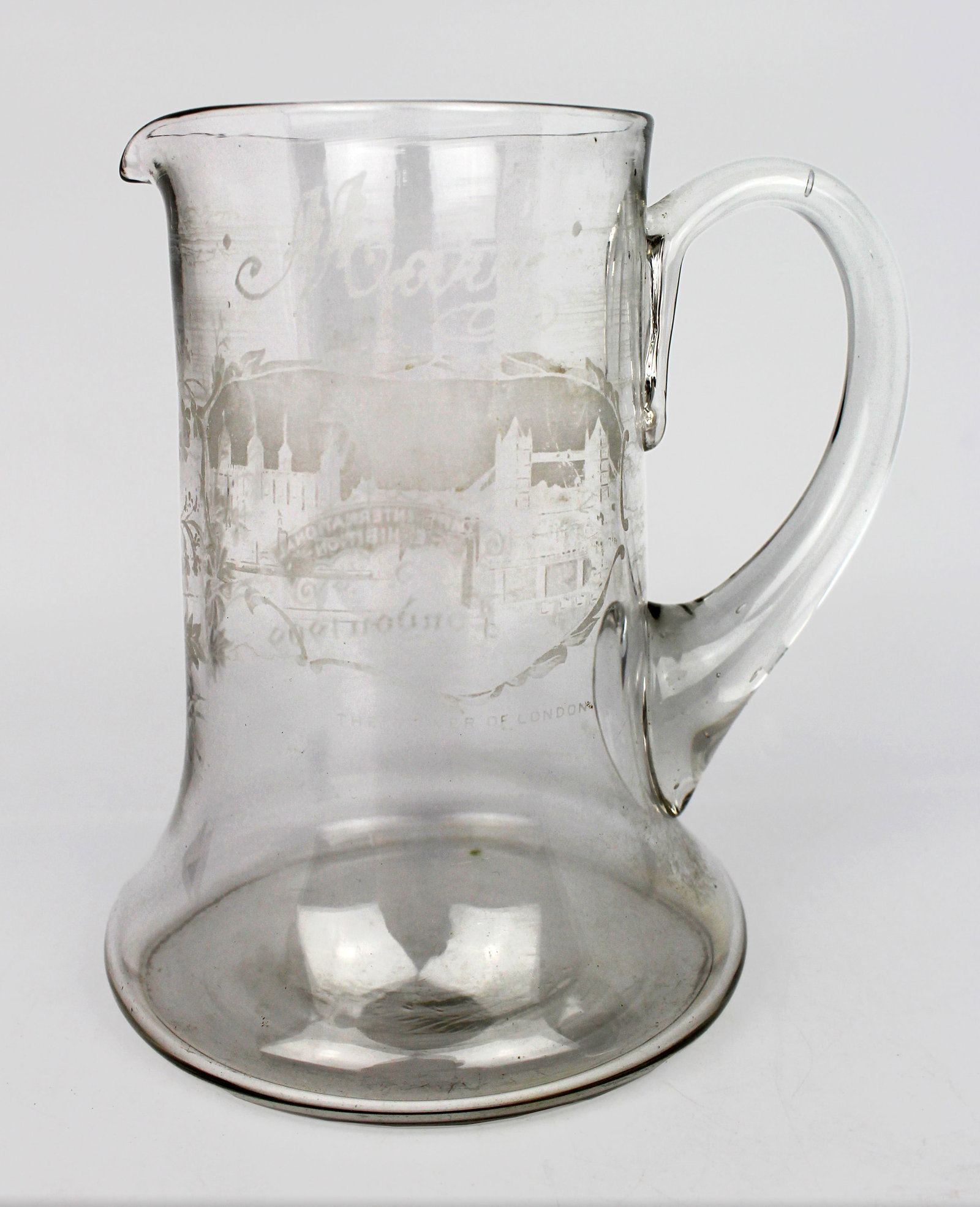 Edwardian Imperial International Exhibition London Glass Tankard - 2