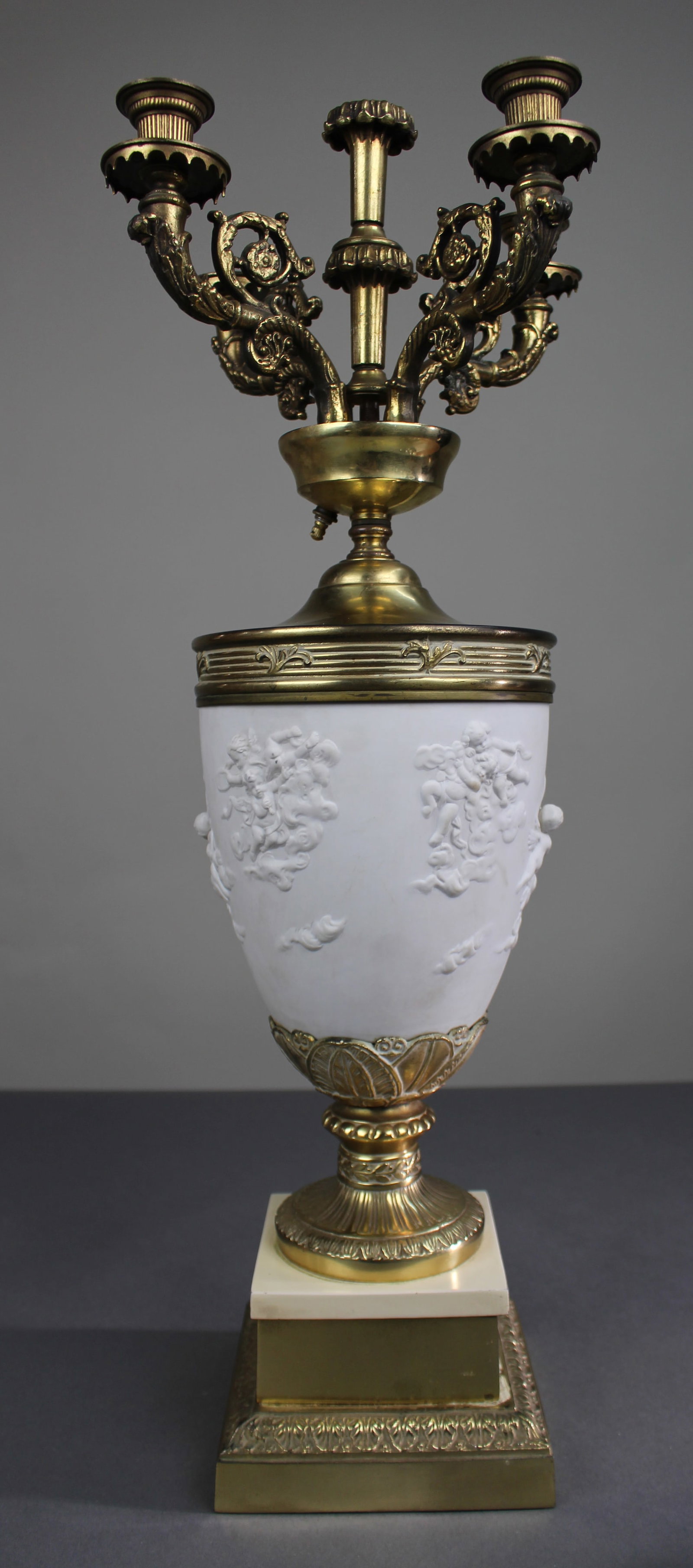 Late 19th Century Continental Bisque Porcelain & Ormolu Candelabrum - 2