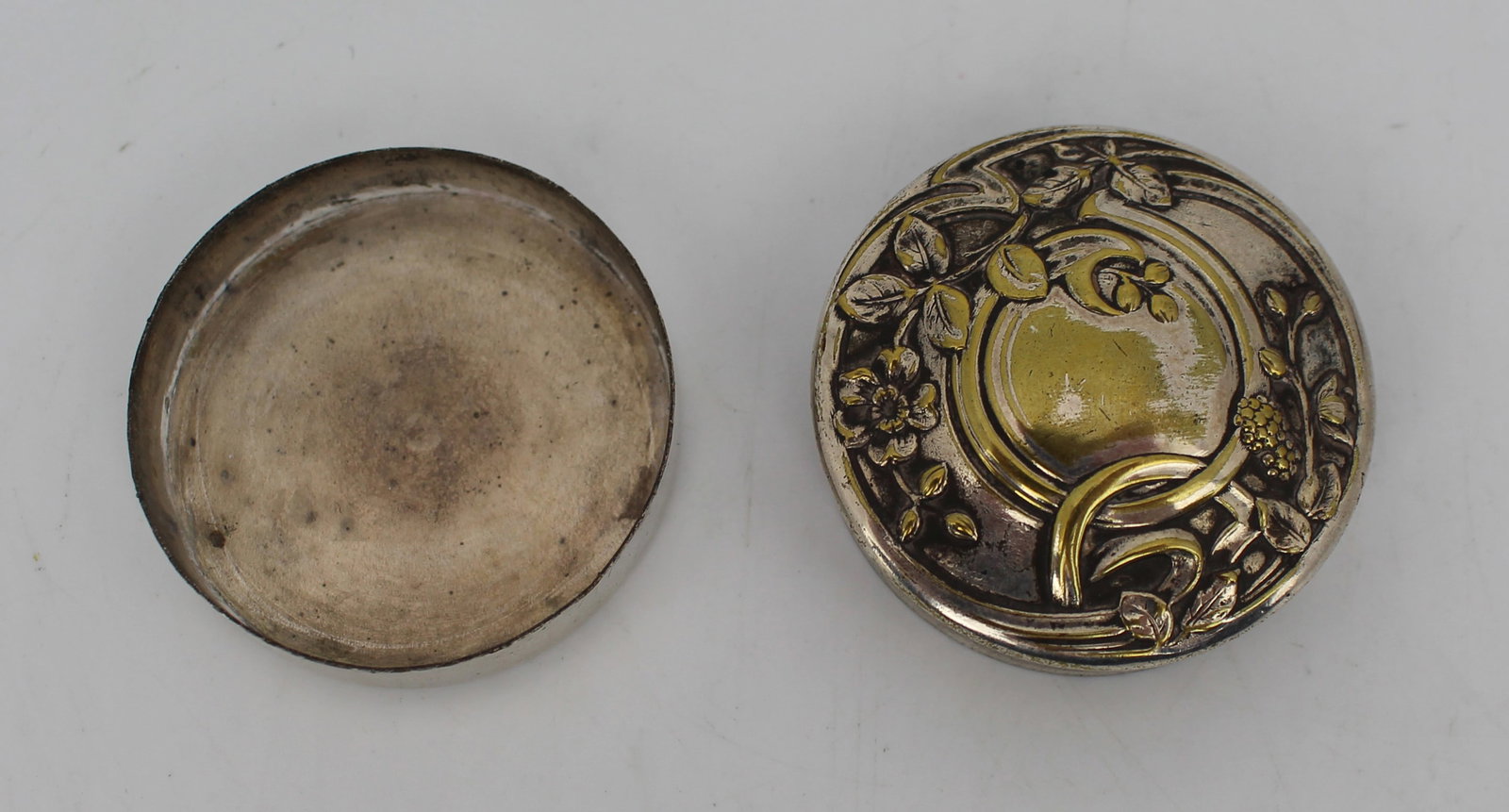 Art Nouveau Silver Plated Pill Box by Armand Frenais French c.1900 - 4