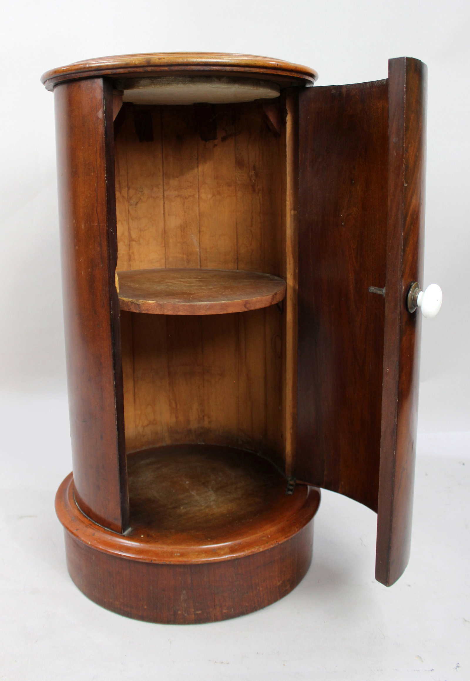 Pair of Victorian Marble Topped Cylindrical Mahogany Pot Cupboards - 19
