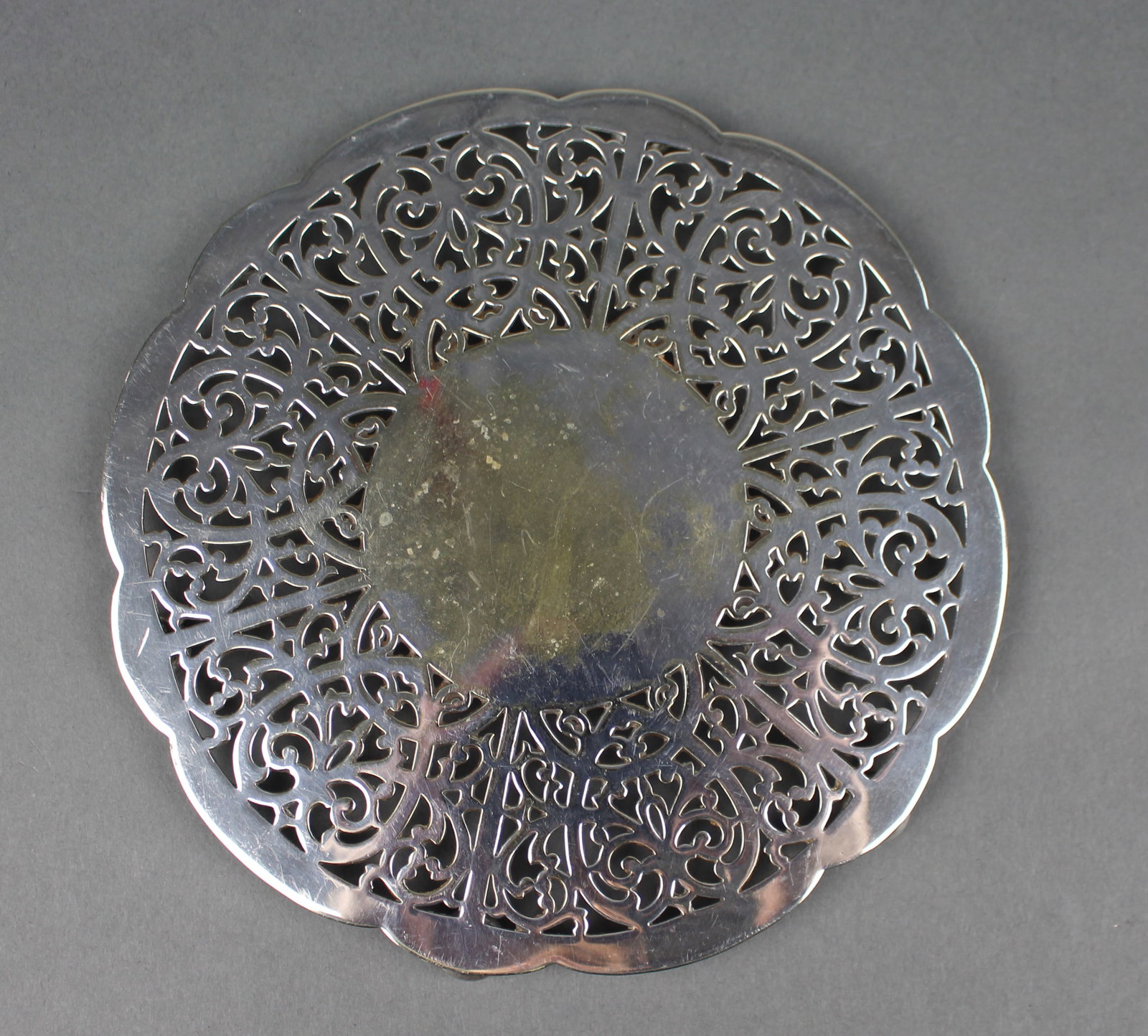 Silver Plated Footed Wine Coaster (1 of 3)