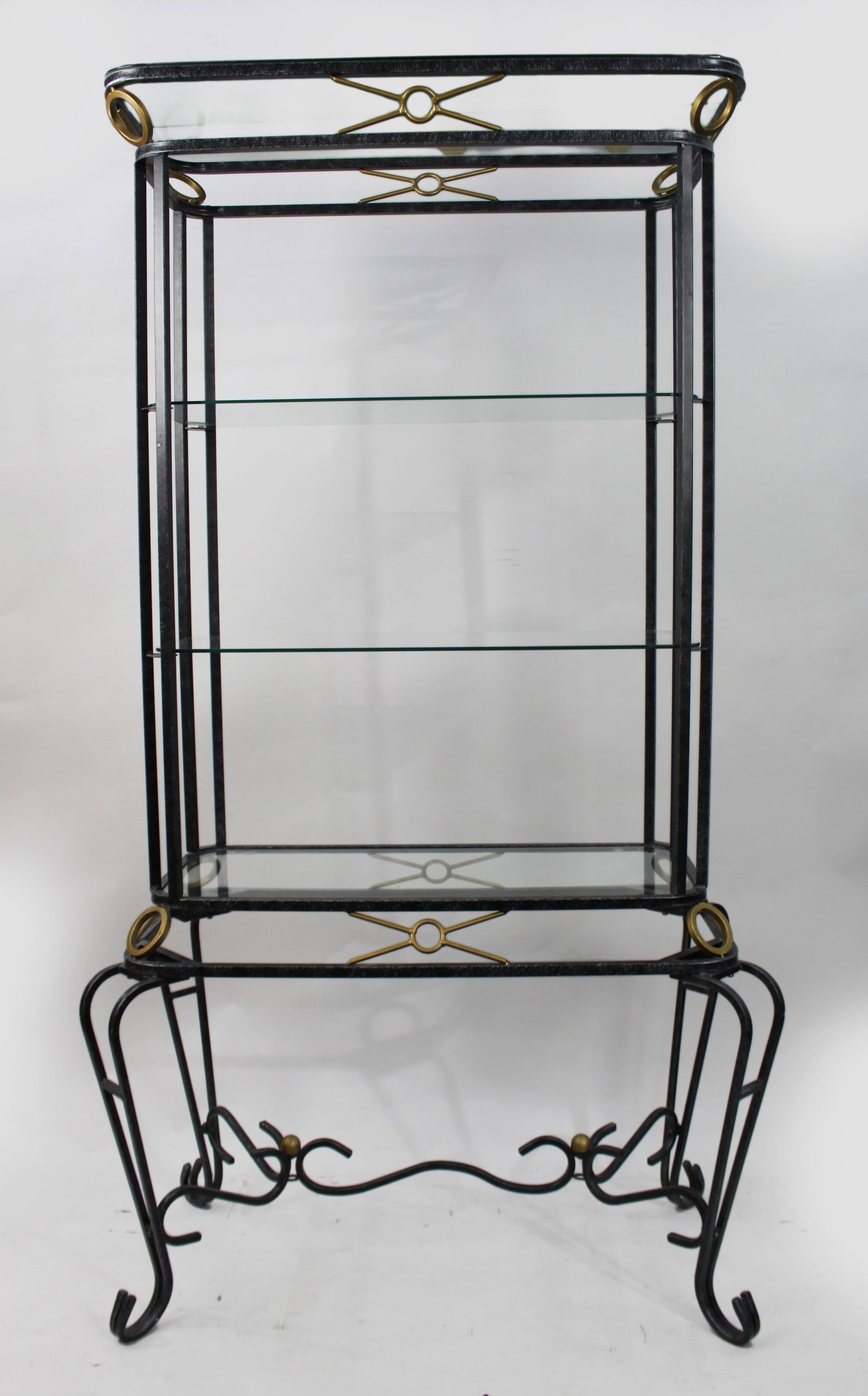 Vintage Hollywood Regency Metal & Glass Shelves (1 of 5)