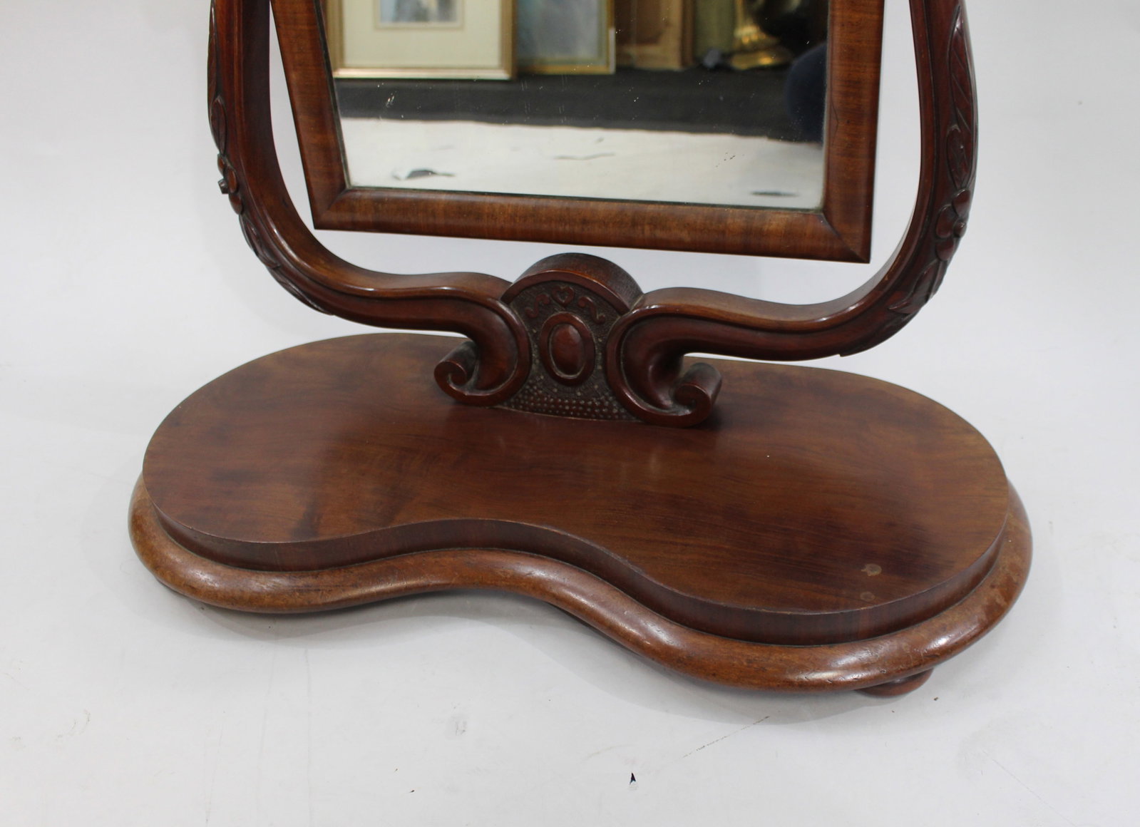Victorian Mahogany Harp Shaped Toilet Mirror c.1850 - 5