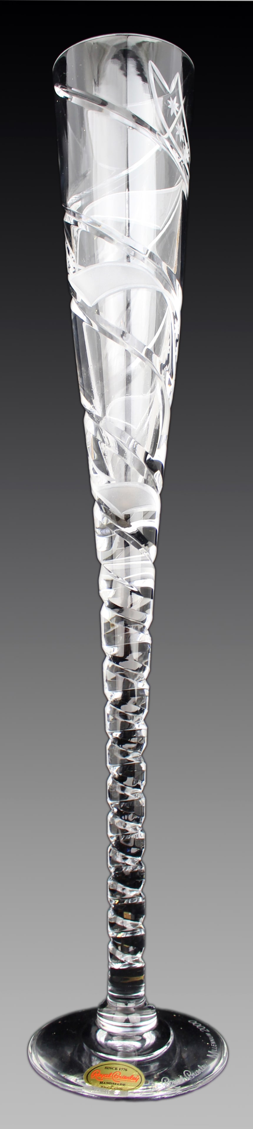 Set of 6 Fine Very Large Crystal Toasting Flutes - 5