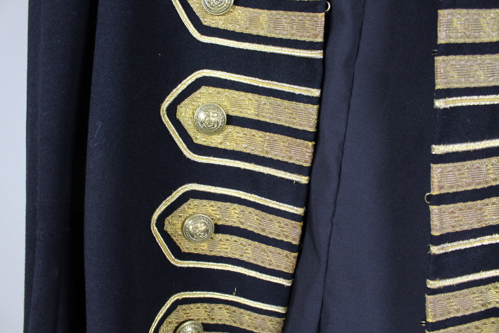 Decorative Vintage Ceremonial Wool Coat with Gold Braid Trim, 20th Century - 5