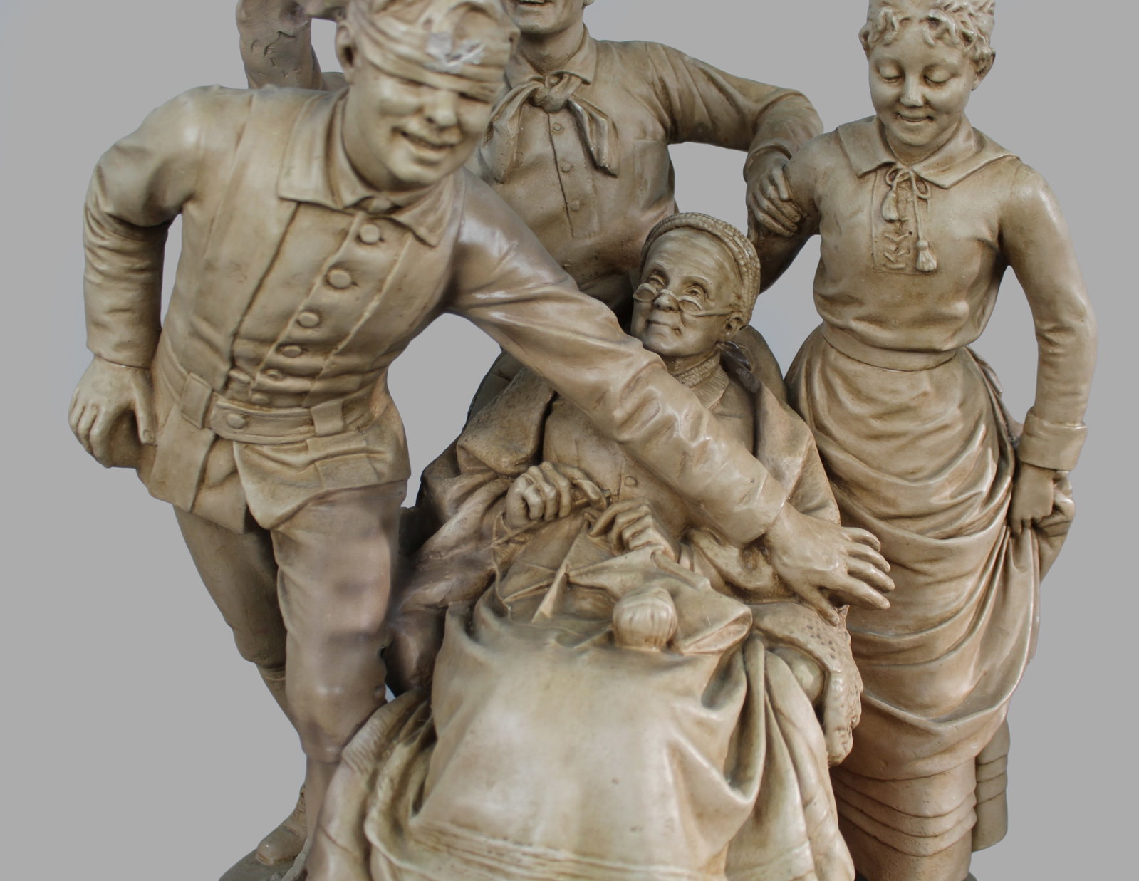 Antique Painted Plaster Sculpture John Rogers (American, 1829–1904) - 13
