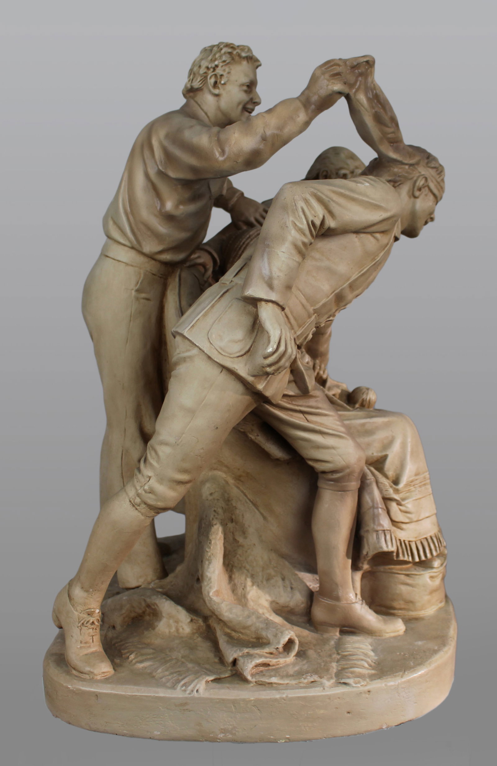 Antique Painted Plaster Sculpture John Rogers (American, 1829–1904) - 14