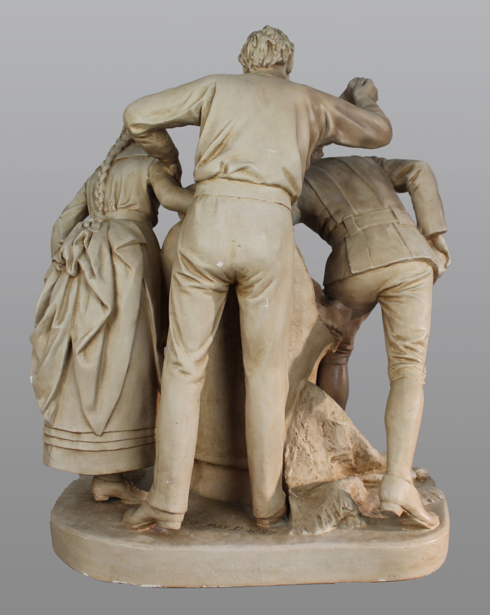 Antique Painted Plaster Sculpture John Rogers (American, 1829–1904) - 15