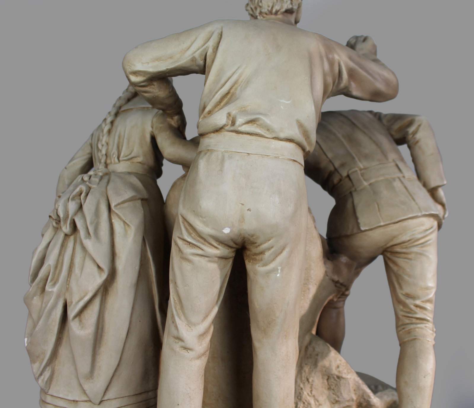 Antique Painted Plaster Sculpture John Rogers (American, 1829–1904) - 16