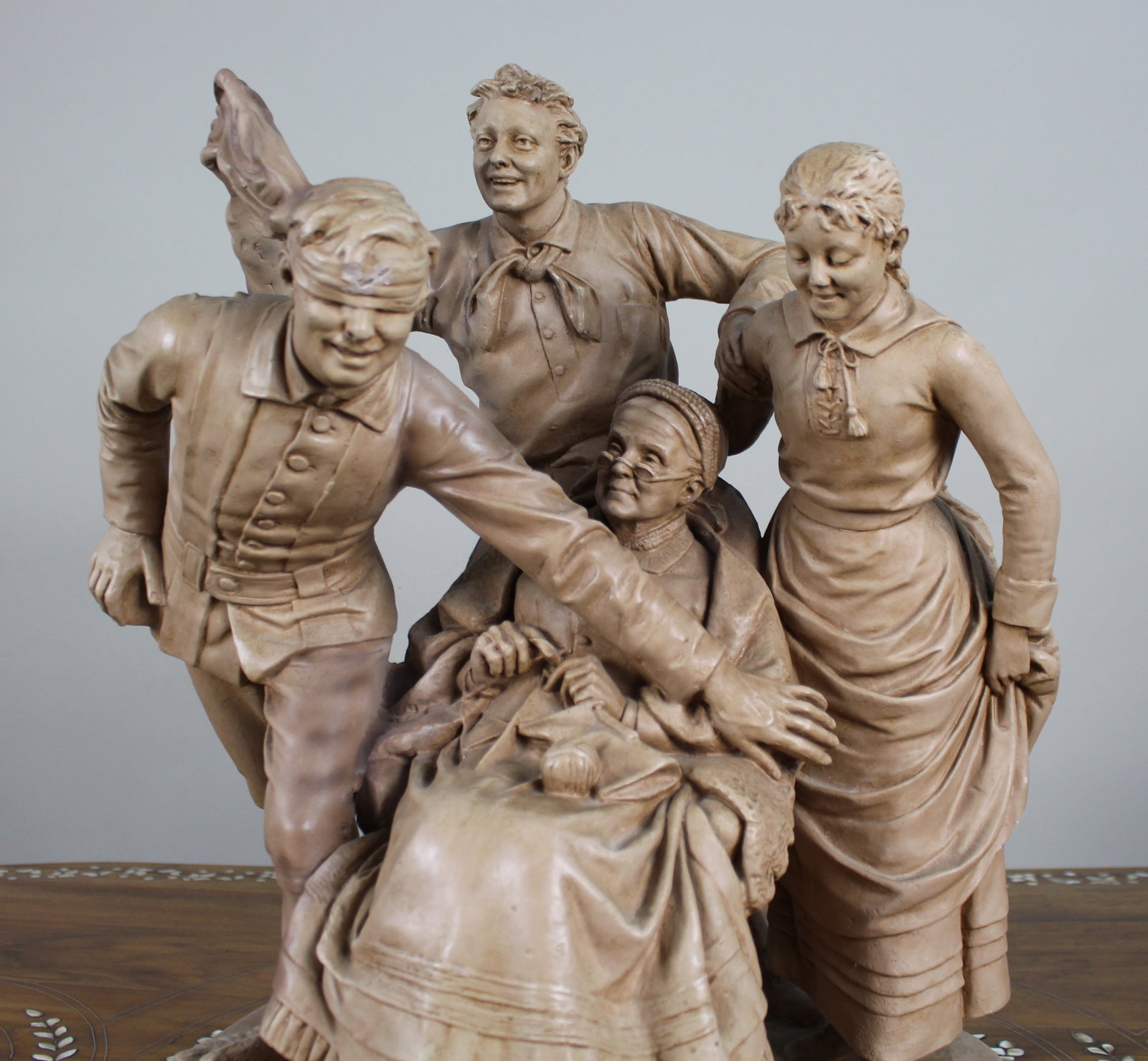 Antique Painted Plaster Sculpture John Rogers (American, 1829–1904) - 2