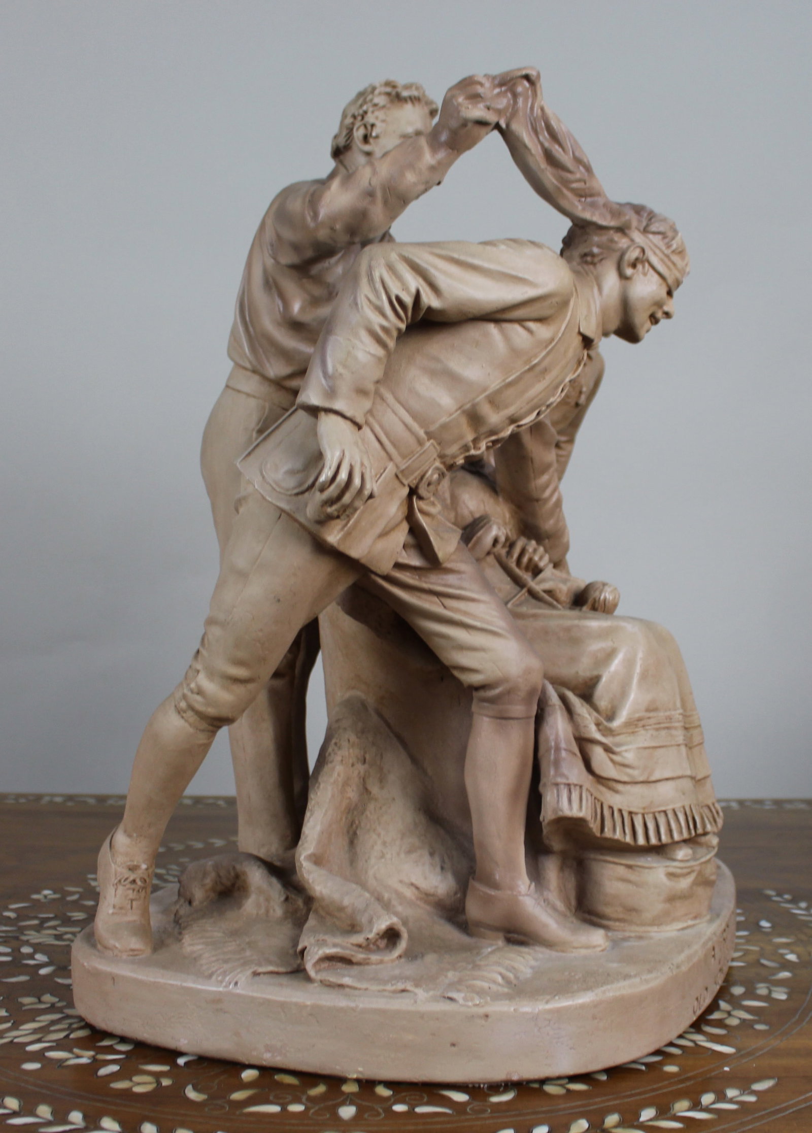 Antique Painted Plaster Sculpture John Rogers (American, 1829–1904) - 3