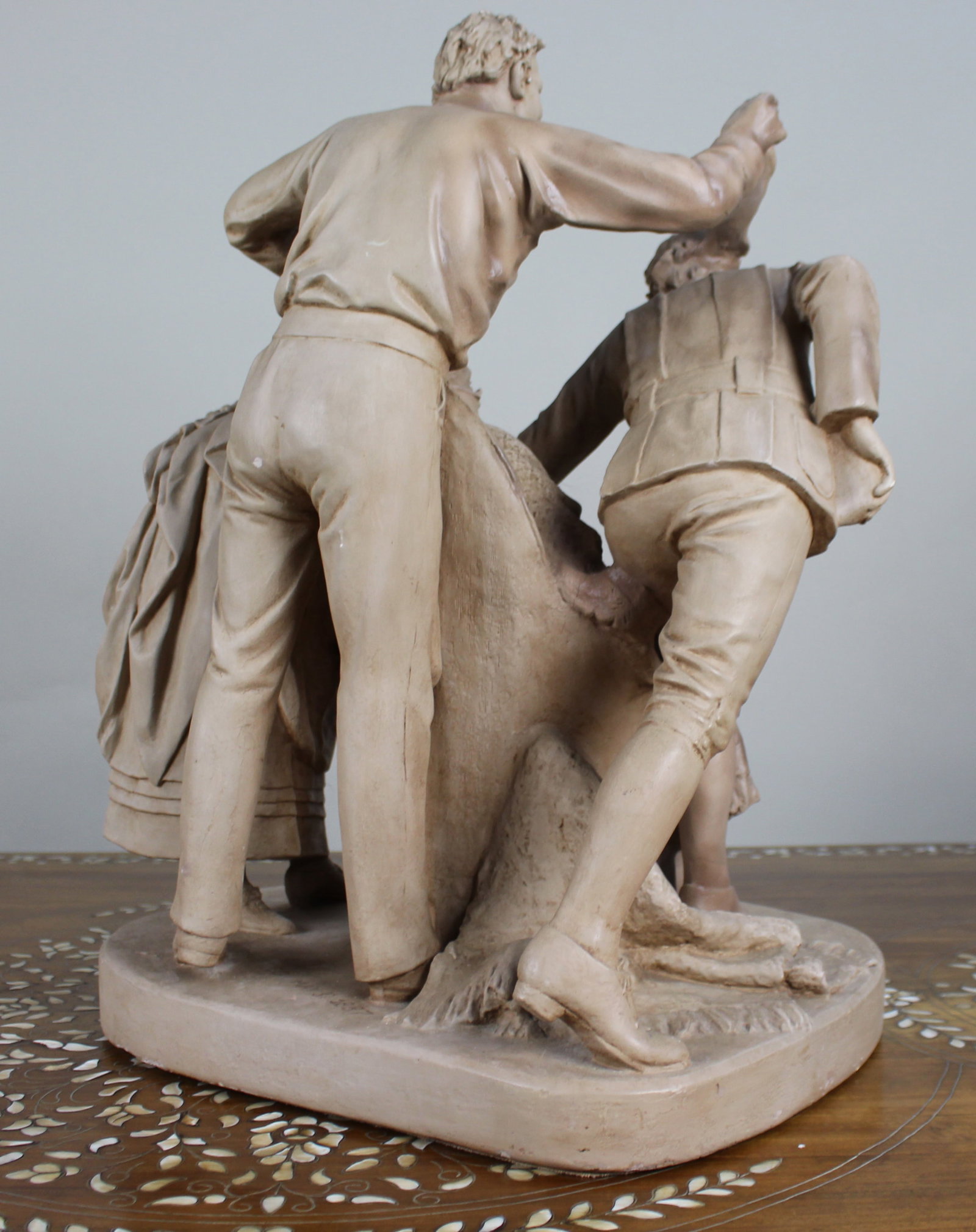 Antique Painted Plaster Sculpture John Rogers (American, 1829–1904) - 4