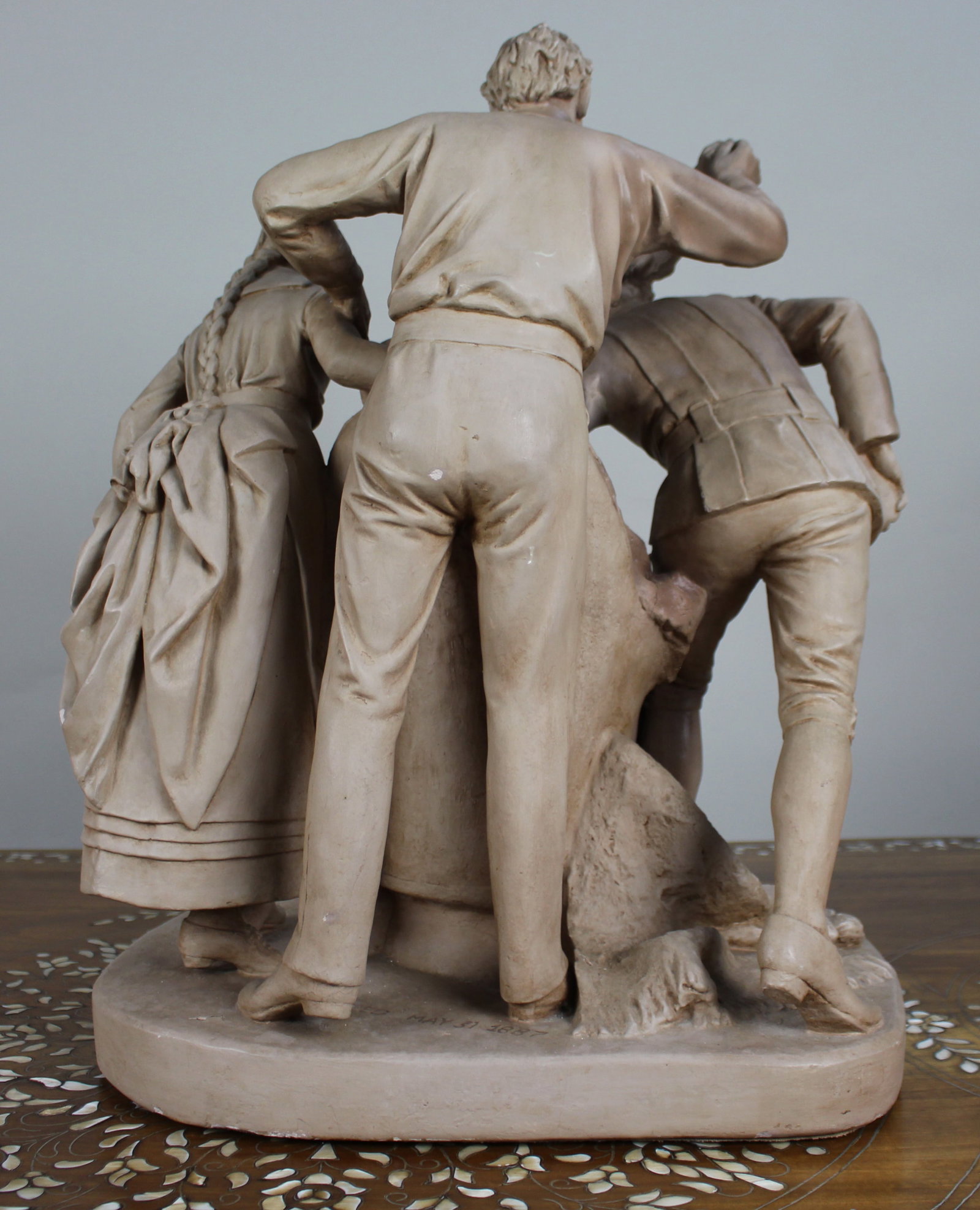 Antique Painted Plaster Sculpture John Rogers (American, 1829–1904) - 5