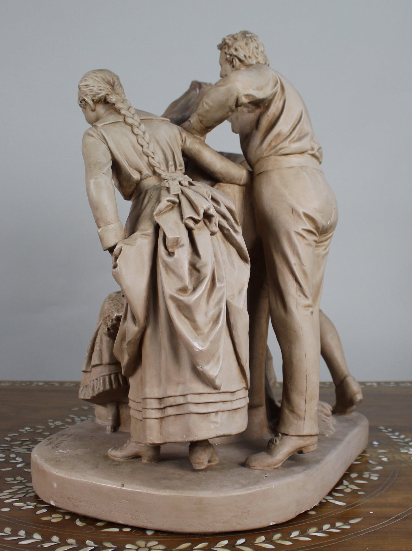 Antique Painted Plaster Sculpture John Rogers (American, 1829–1904) - 6