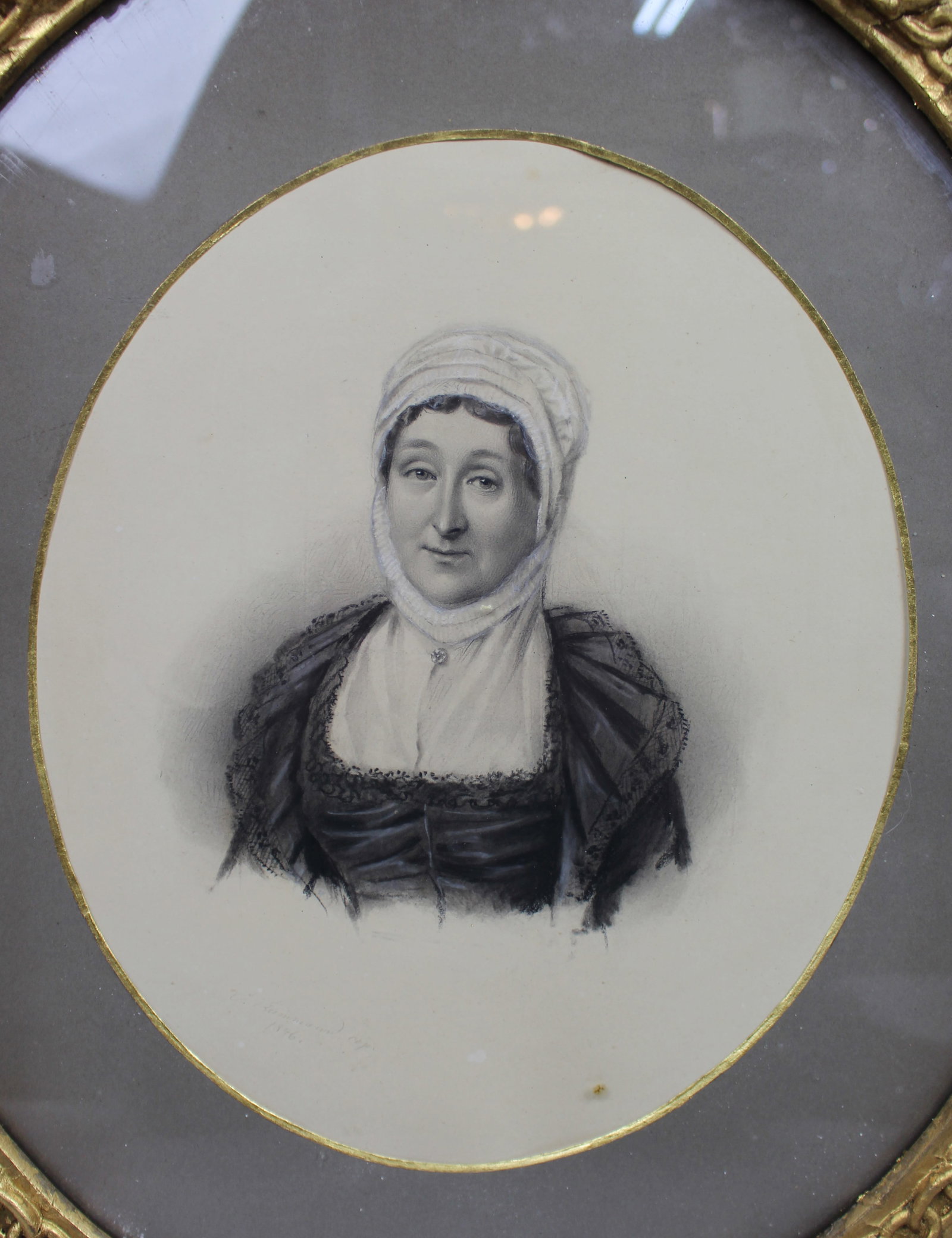 Pair of Mid 19th c. Oval Drawings by C.Reimann - 9