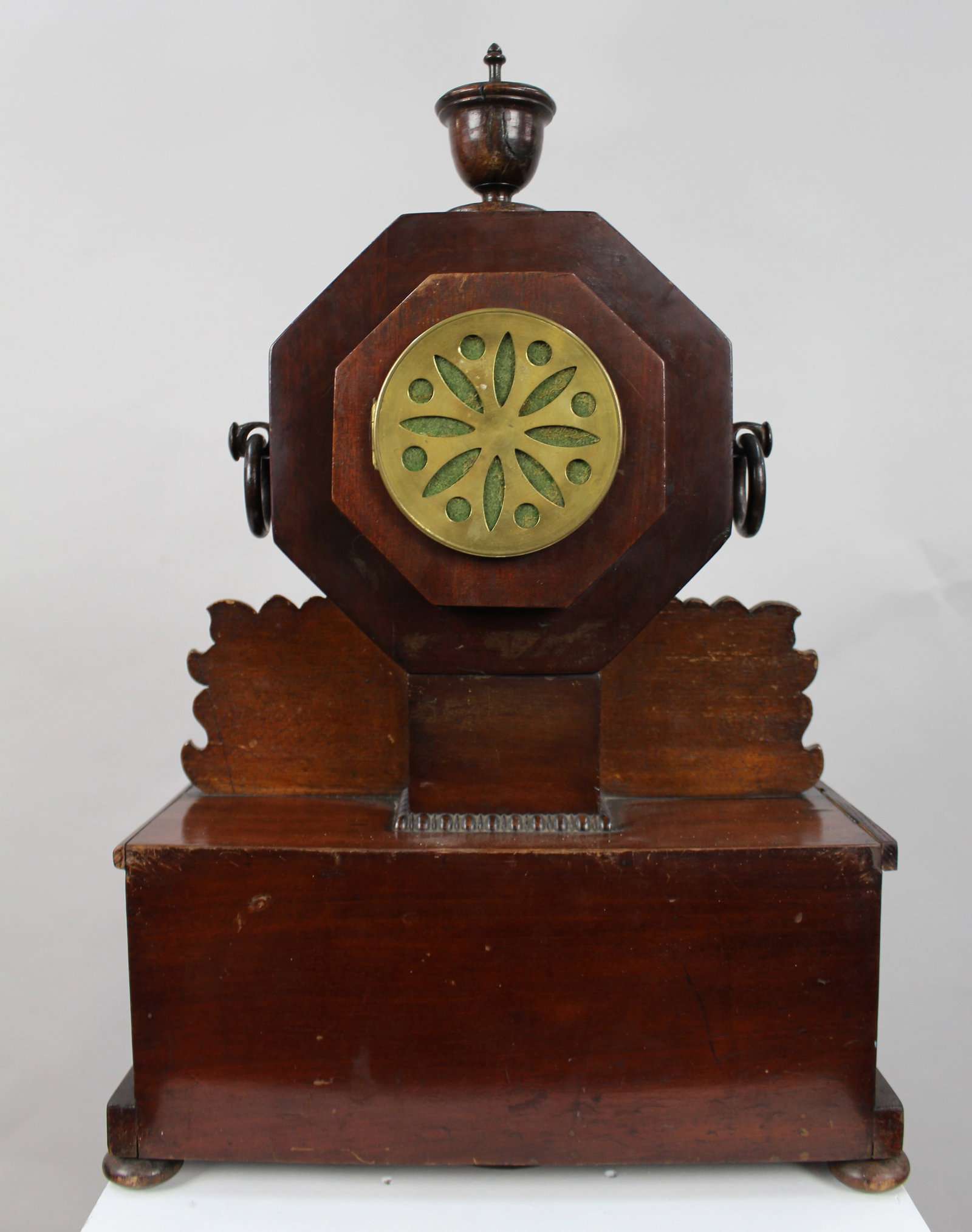 Antique 19th-Century Brass Inlaid Mantel Clock - 13