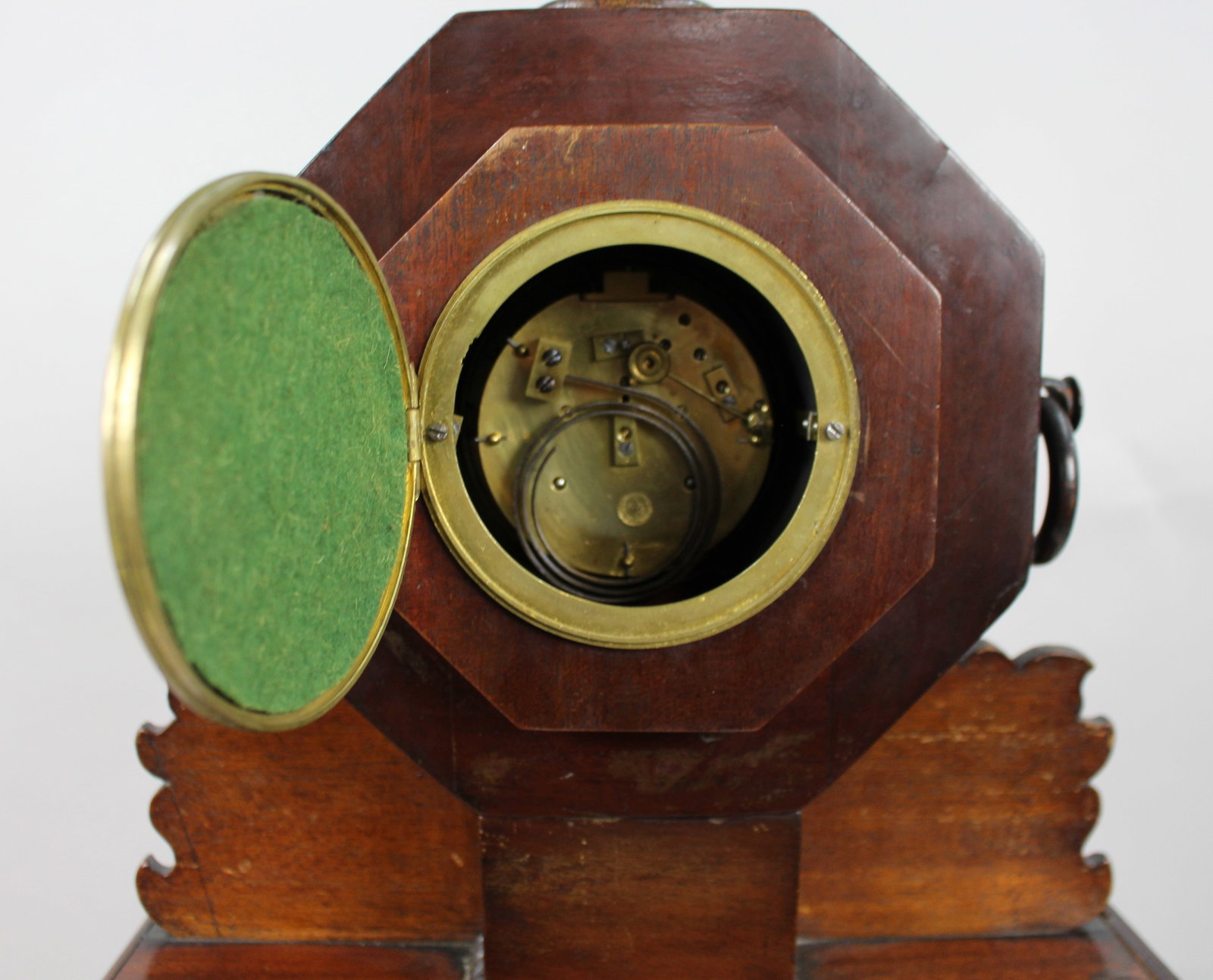 Antique 19th-Century Brass Inlaid Mantel Clock - 14